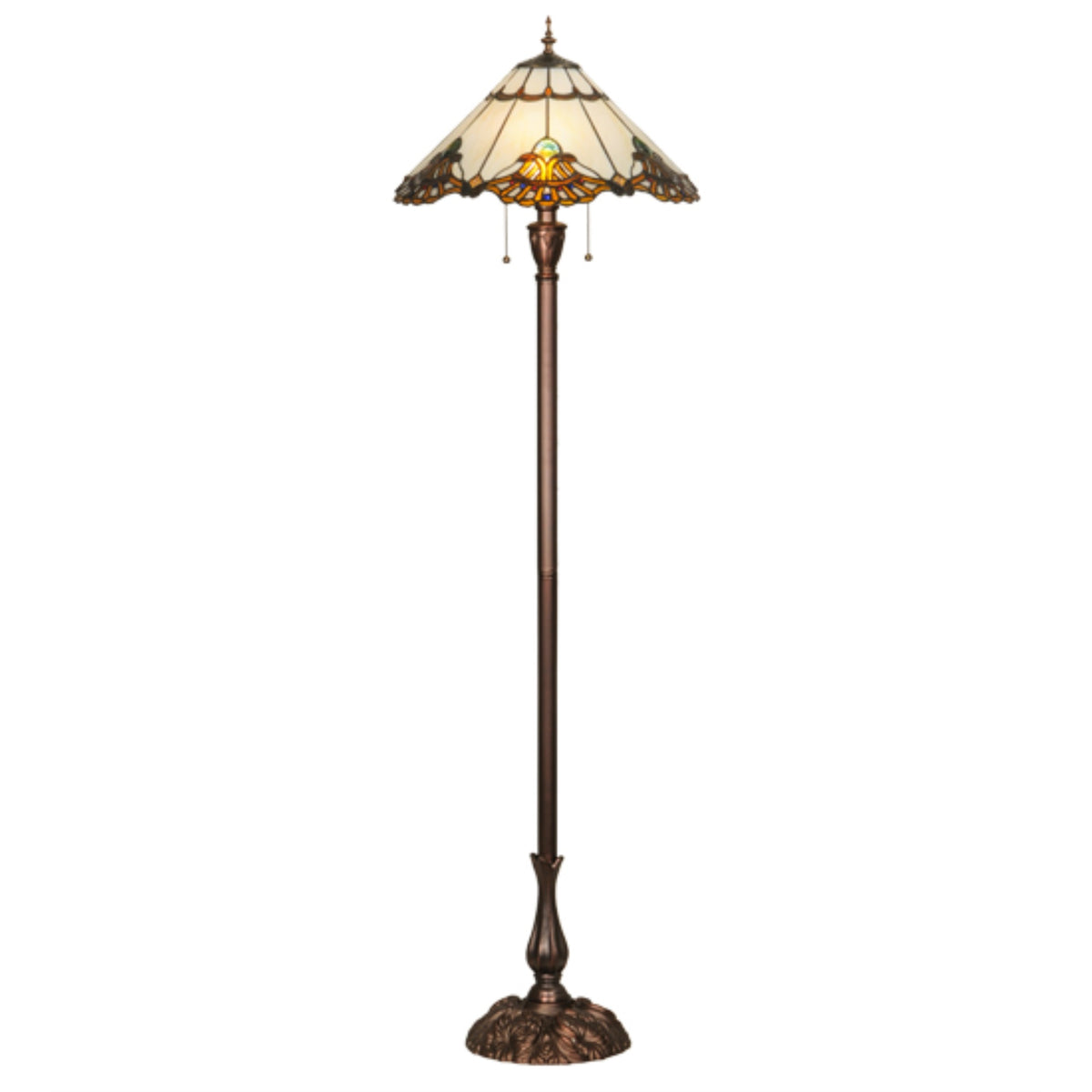63'H Shell With Jewels Floor Lamp