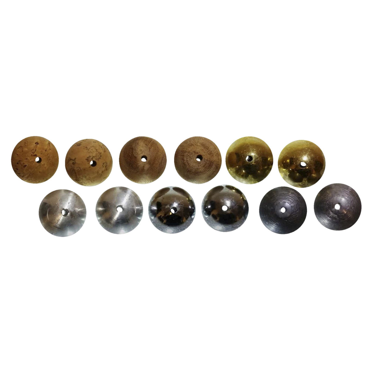 Frey Scientific Physics Ball Set, Drilled - Set Of 12 - Aluminum, Brass, Cork, Steel, Zinc, And Wood
