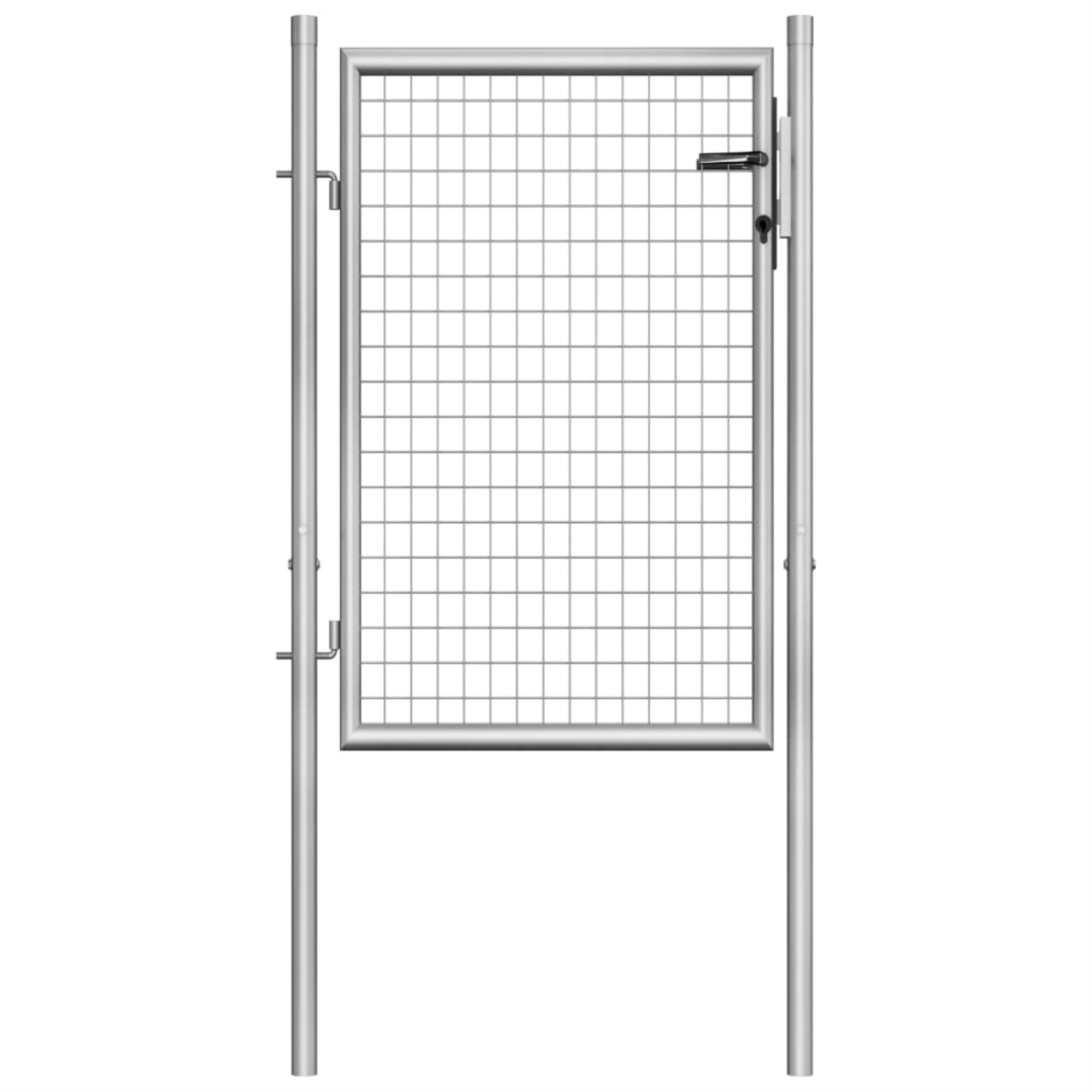 Vidaxl Garden Gate Galvanized Steel 41.3'X59.1' Silver