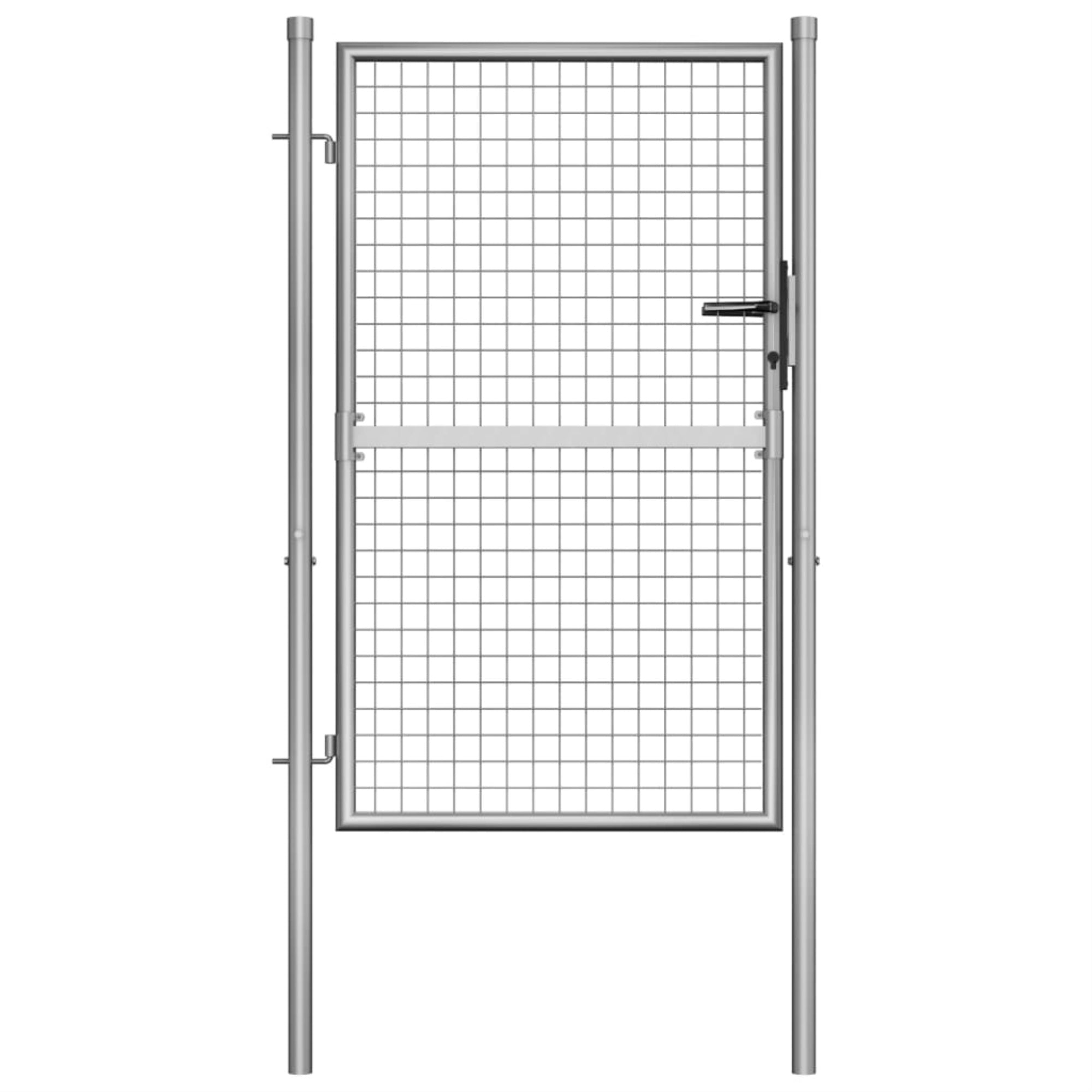 Vidaxl Garden Gate Galvanized Steel 41.3'X68.9' Silver