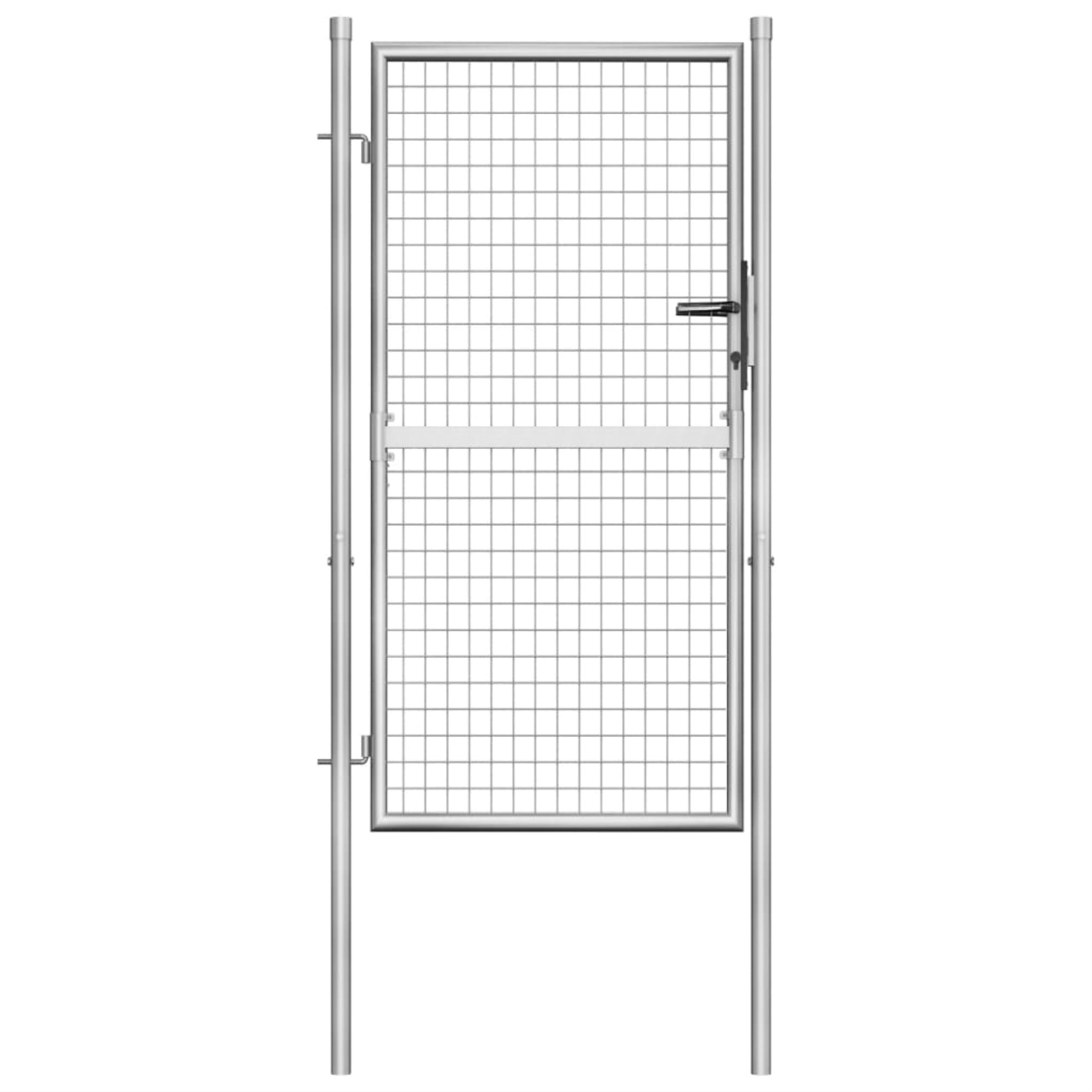 Vidaxl Garden Gate Galvanized Steel 41.3'X78.7' Silver