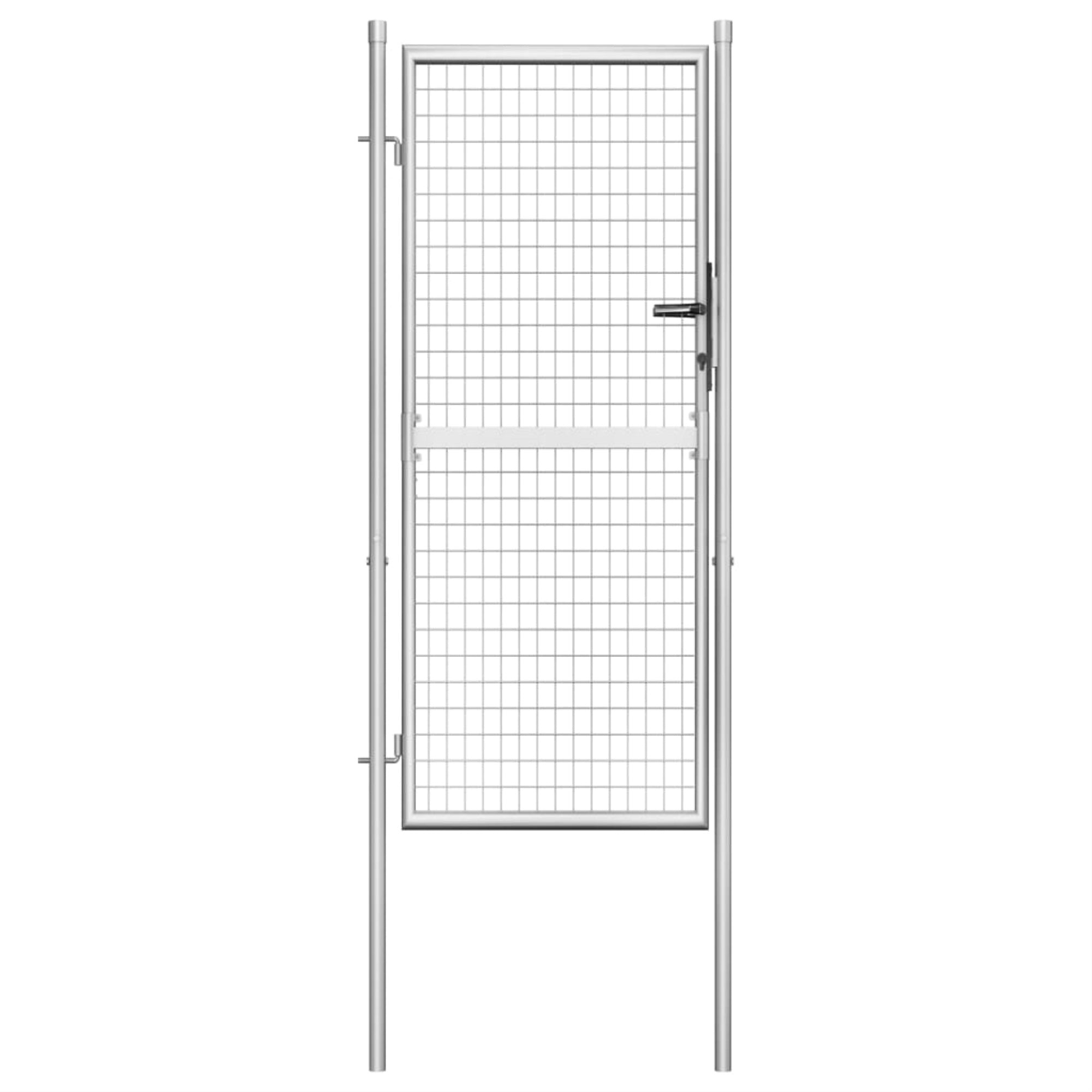 Vidaxl Garden Gate Galvanized Steel 41.3'X88.6' Silver