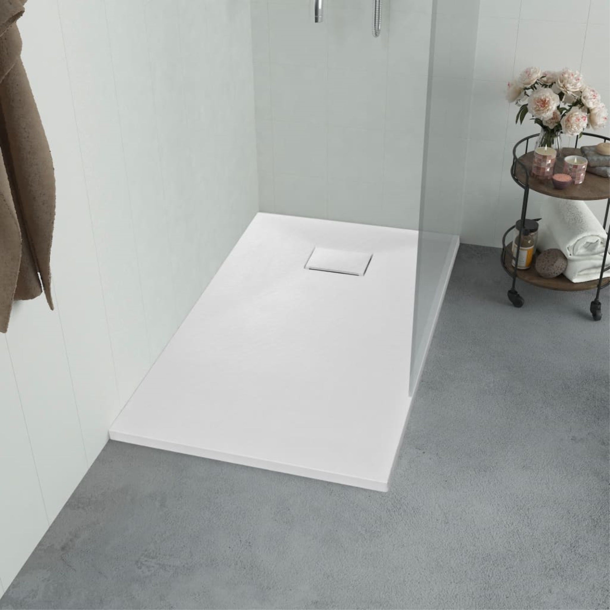 Vidaxl Shower Base Tray Smc White 35.4'X31.5'