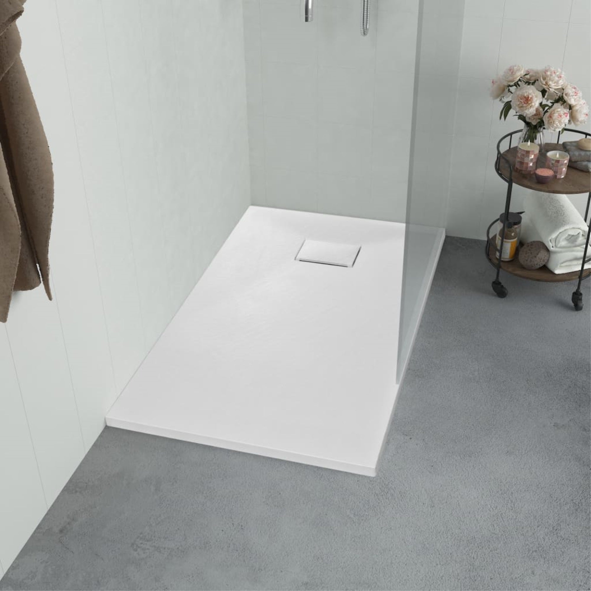 Vidaxl Shower Base Tray Smc White 39.4'X31.5'