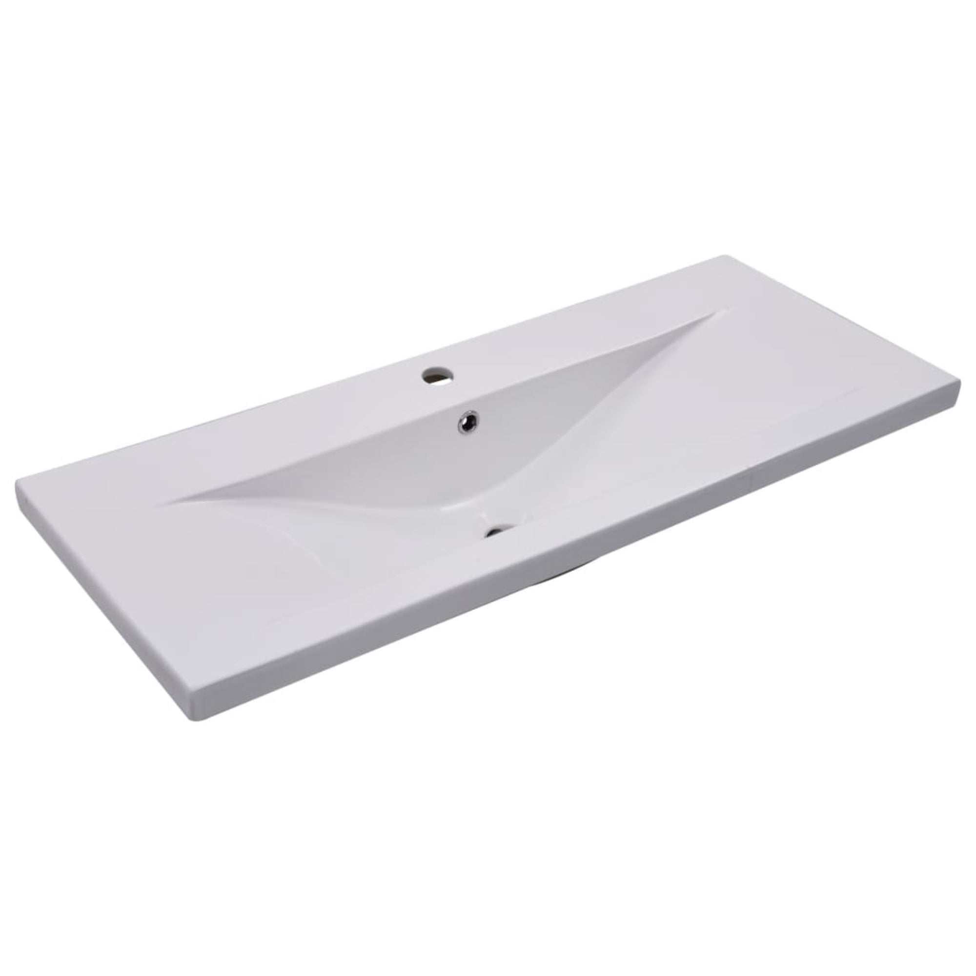 Vidaxl Built-In Basin 39.8'X15.6'X7.3' Ceramic White