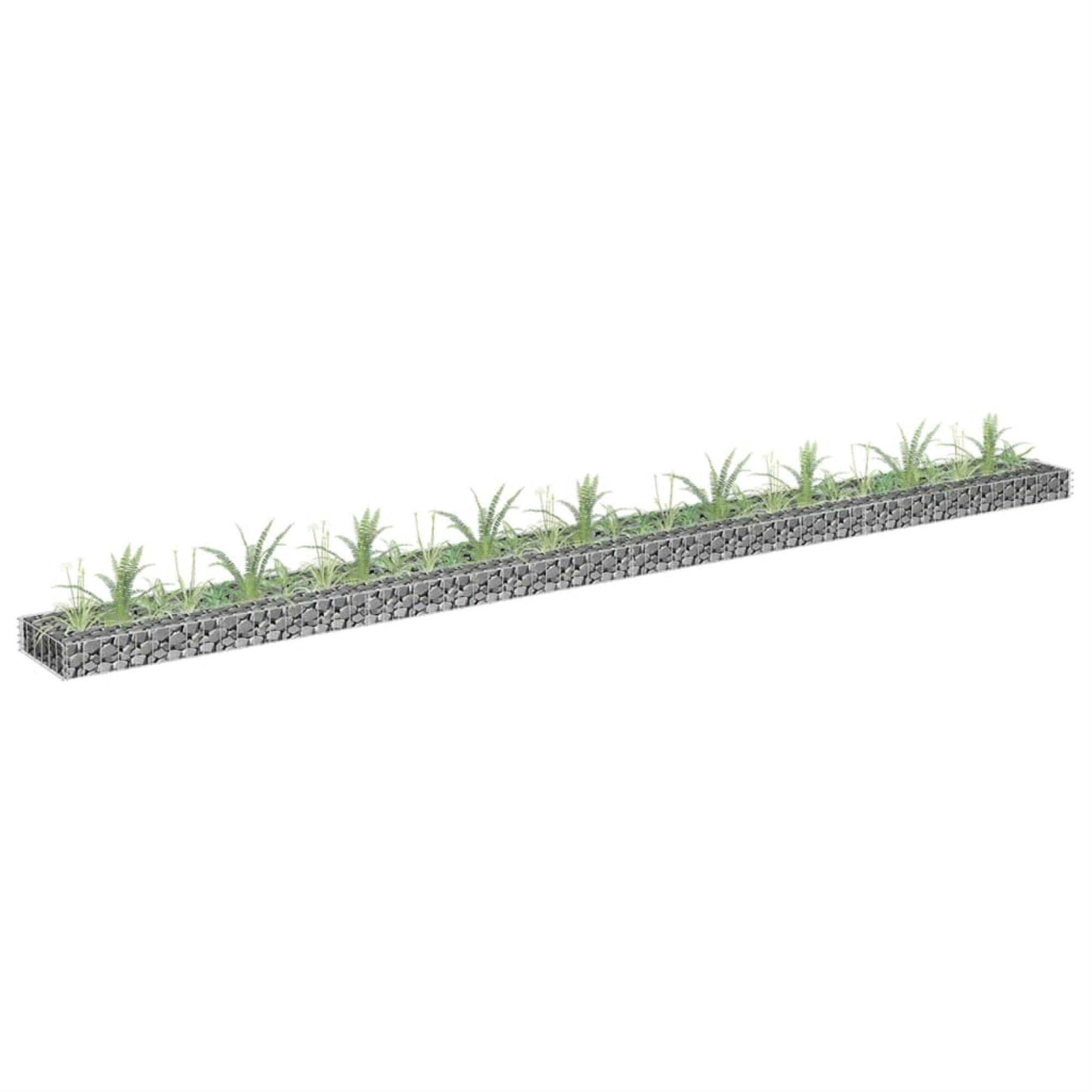 Vidaxl Gabion Raised Bed Galvanized Steel 141.7'X11.8'X3.9'