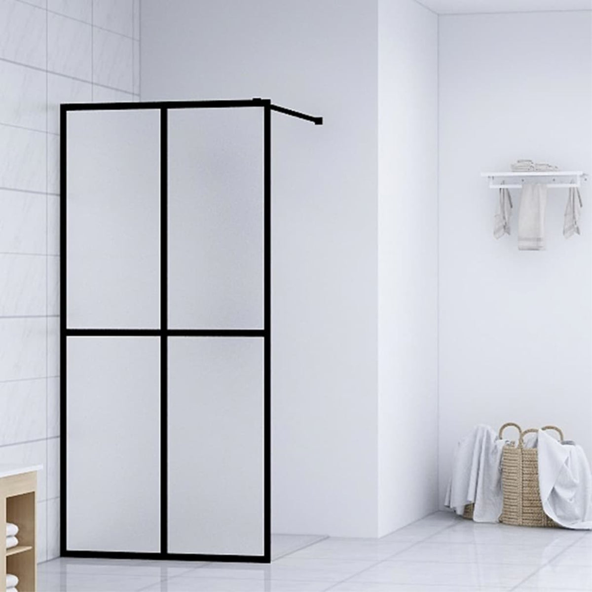 Vidaxl Walk-In Shower Screen Frosted Tempered Glass 31.5'X76.8'