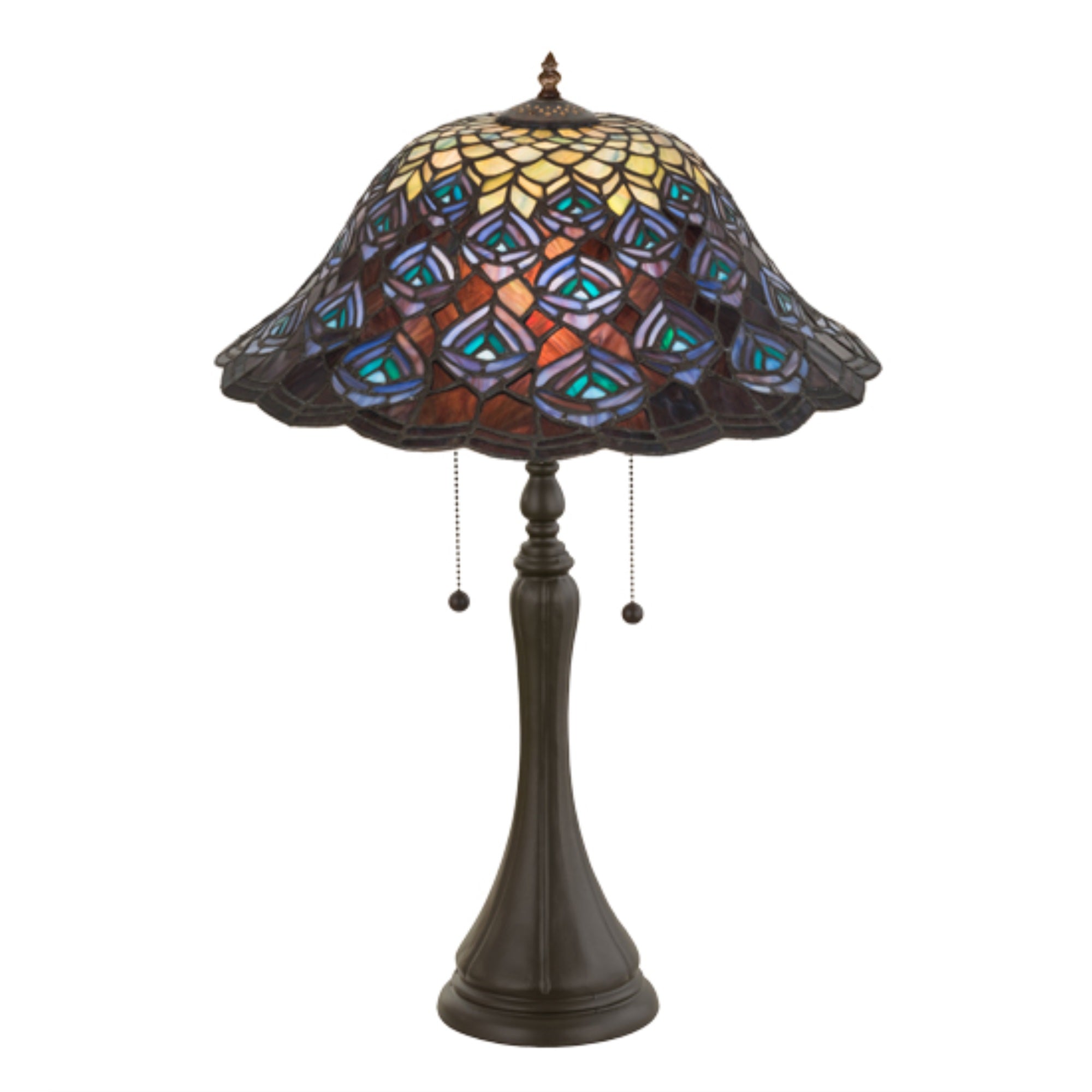 22'H Tiffany Peacock Feather Table Lamp
