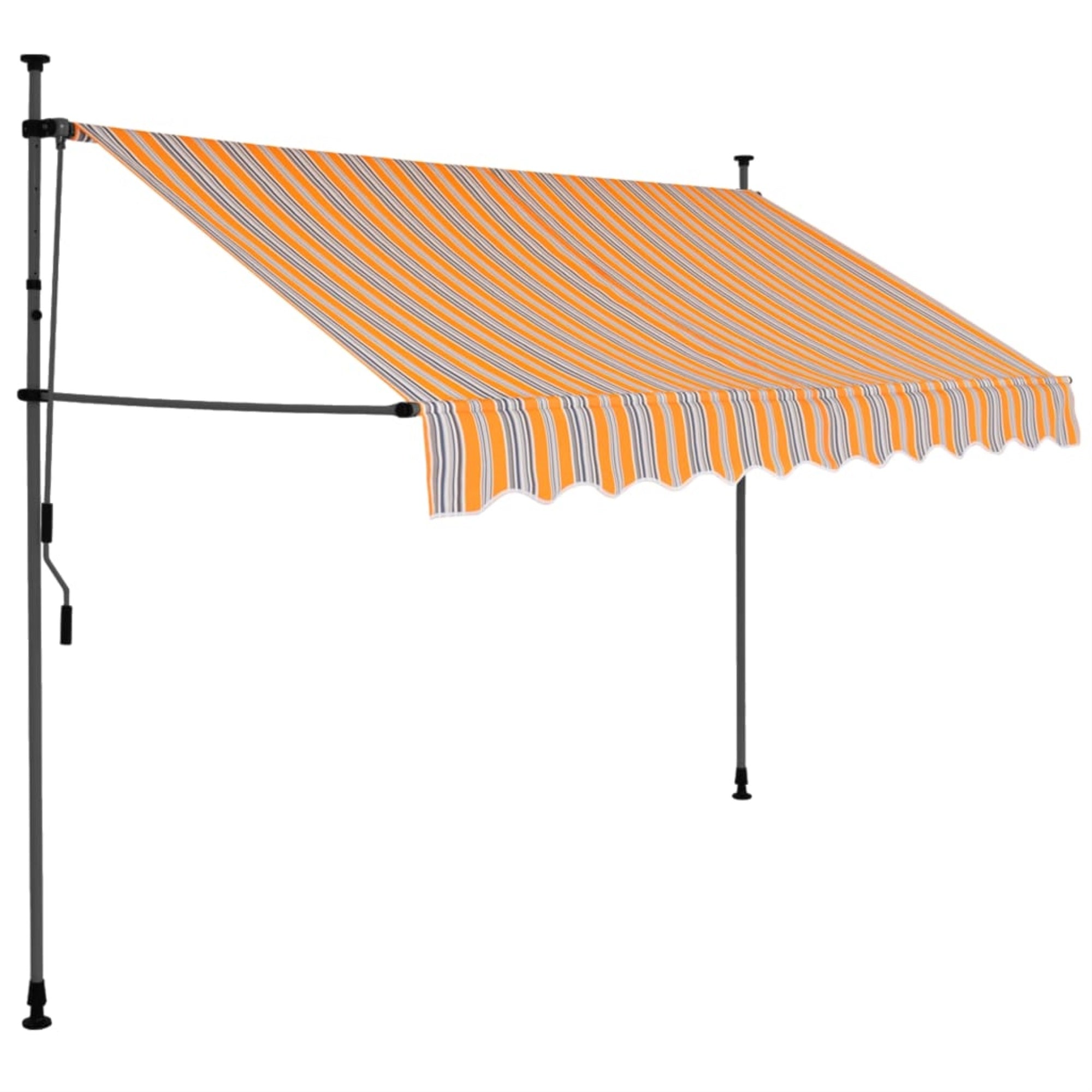 Vidaxl Manual Retractable Awning With Led 118.1' Yellow And Blue