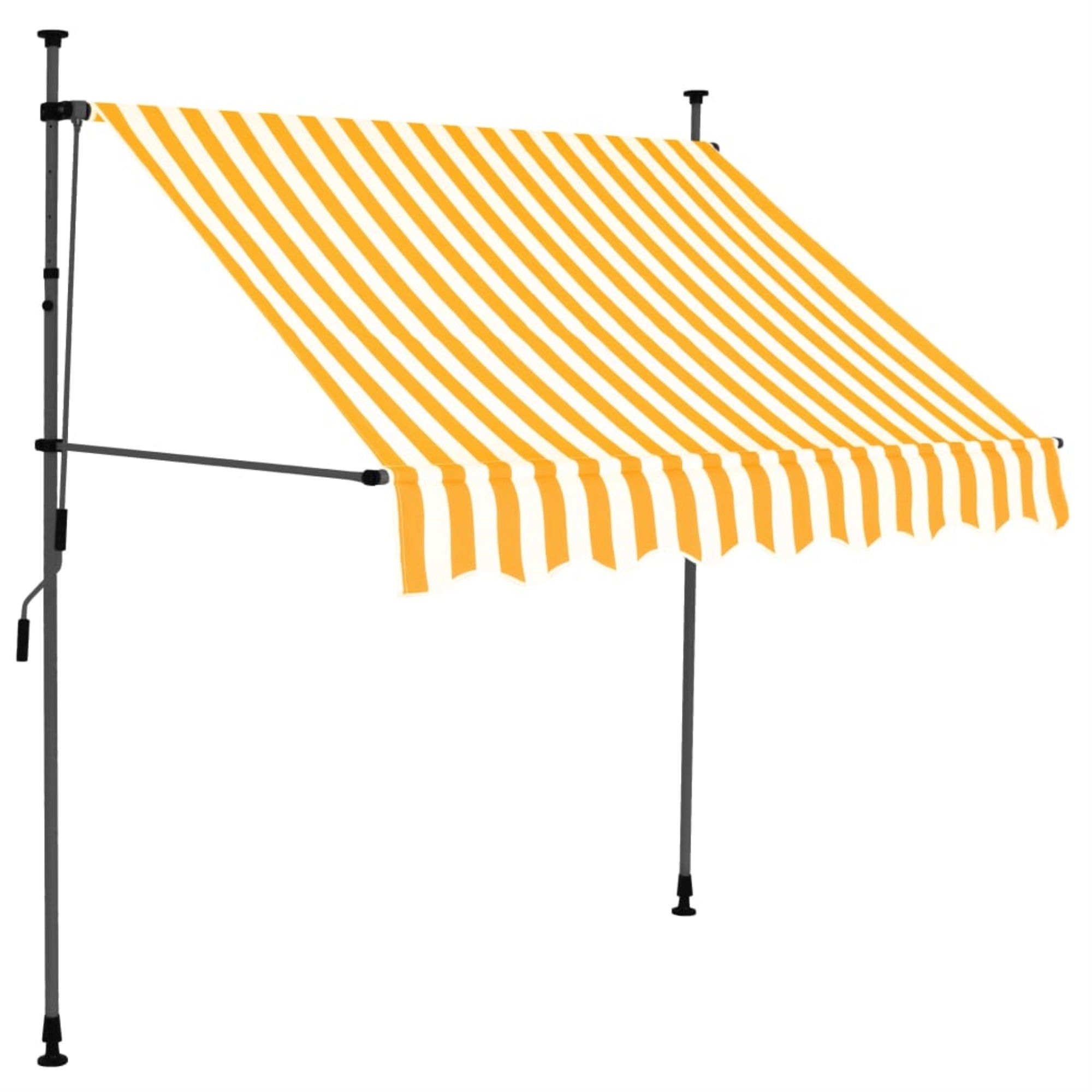 Vidaxl Manual Retractable Awning With Led 59.1' White And Orange
