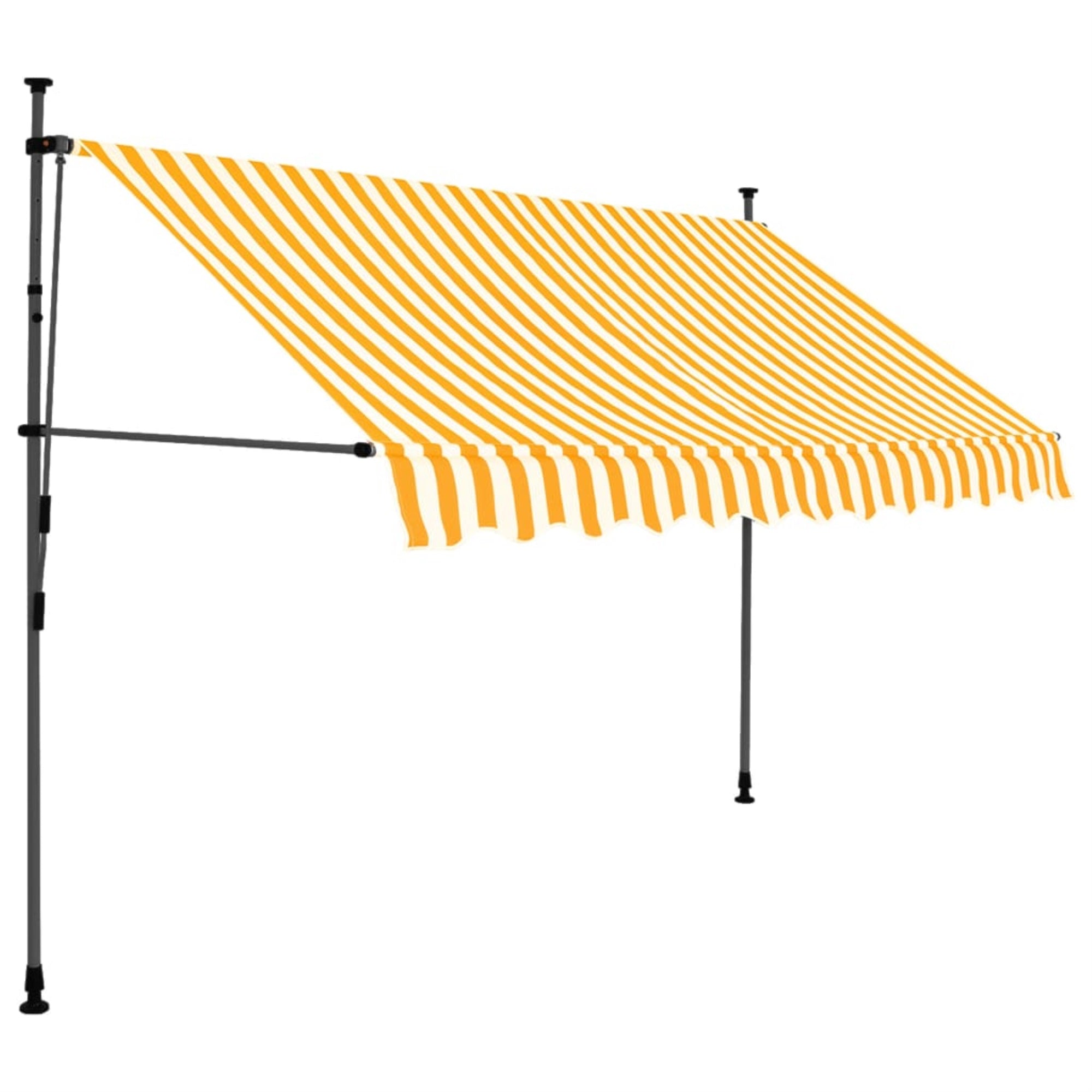 Vidaxl Manual Retractable Awning With Led 98.4' White And Orange