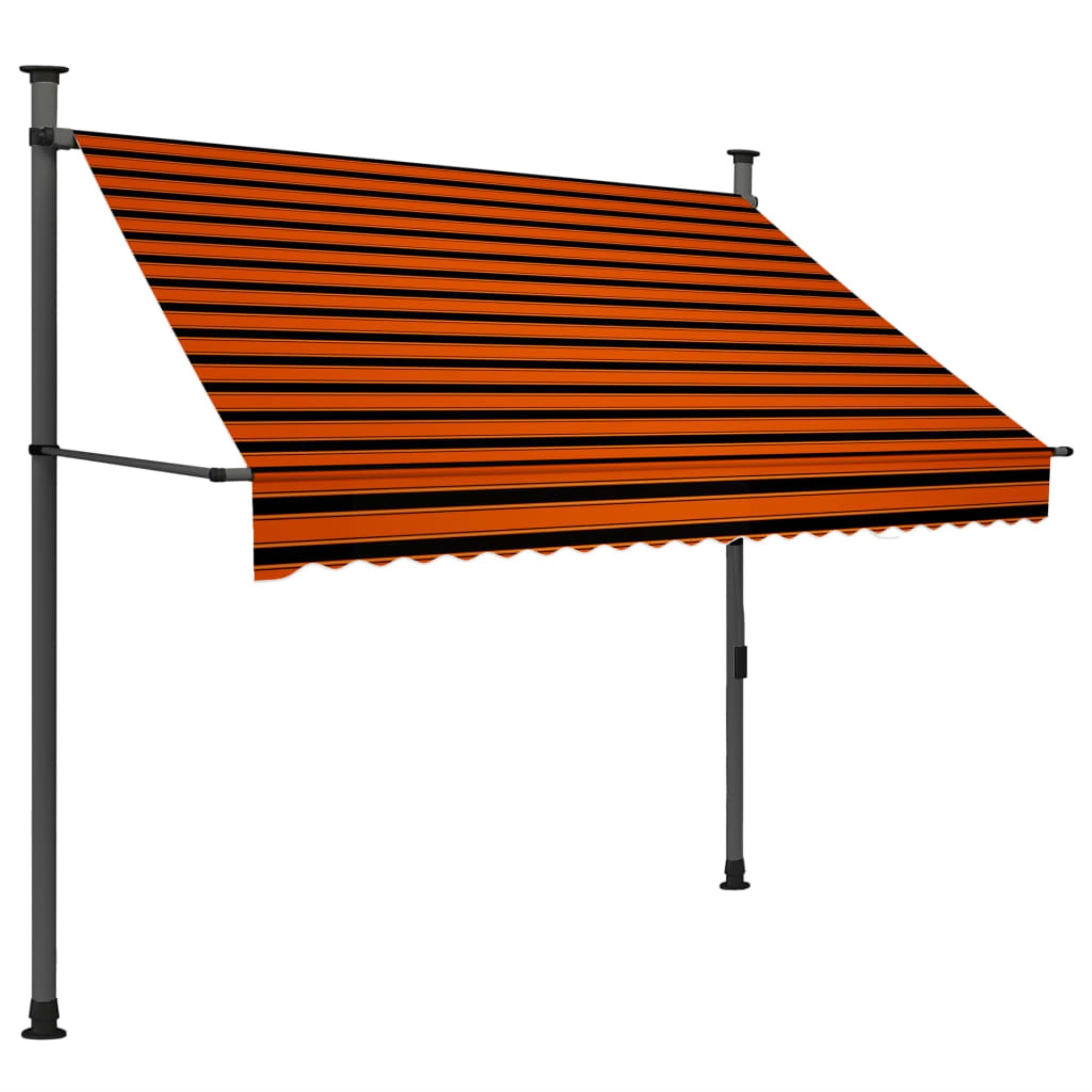 Vidaxl Manual Retractable Awning With Led 78.7' Orange And Brown