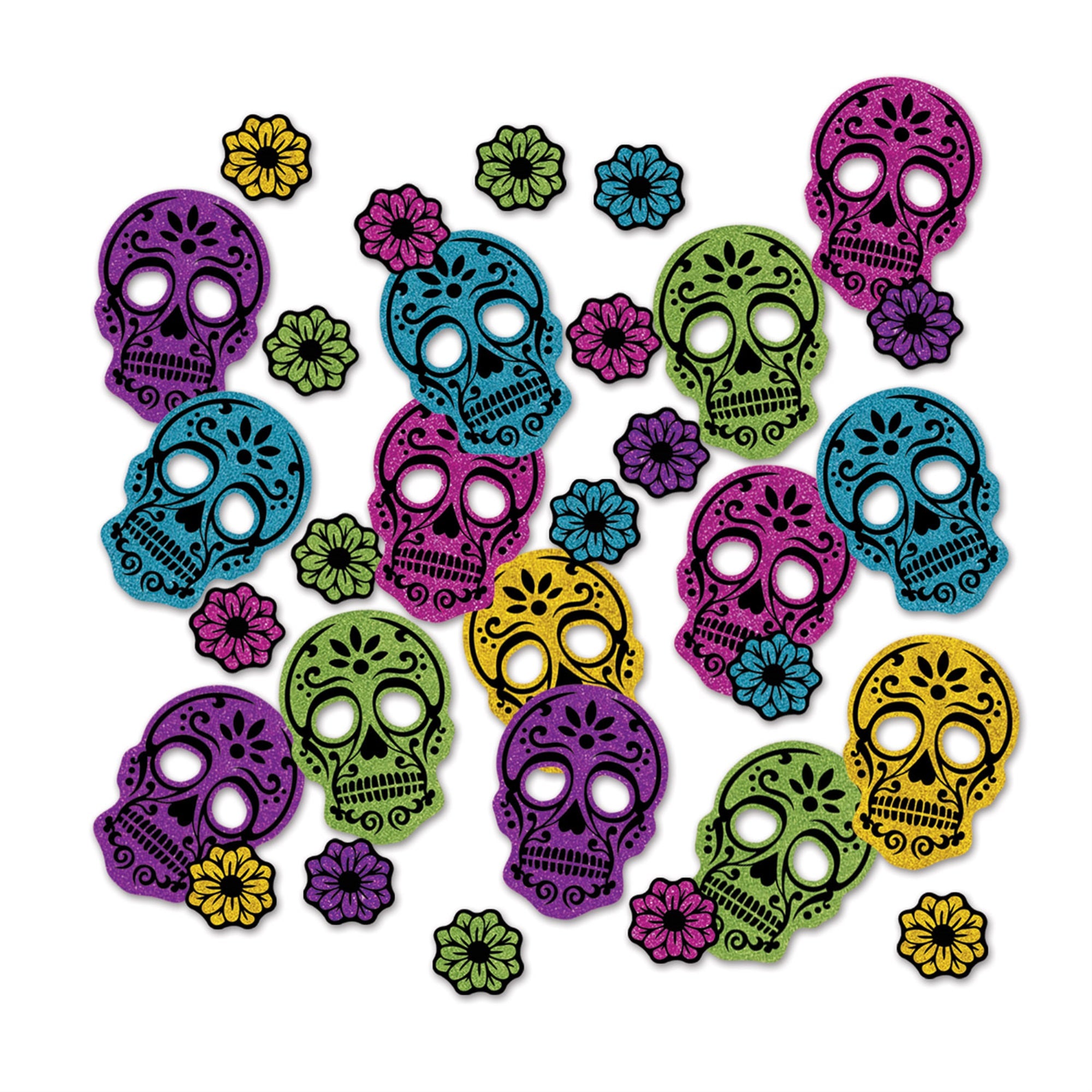 Day Of The Dead Deluxe Sparkle Confetti, (Pack Of 12)