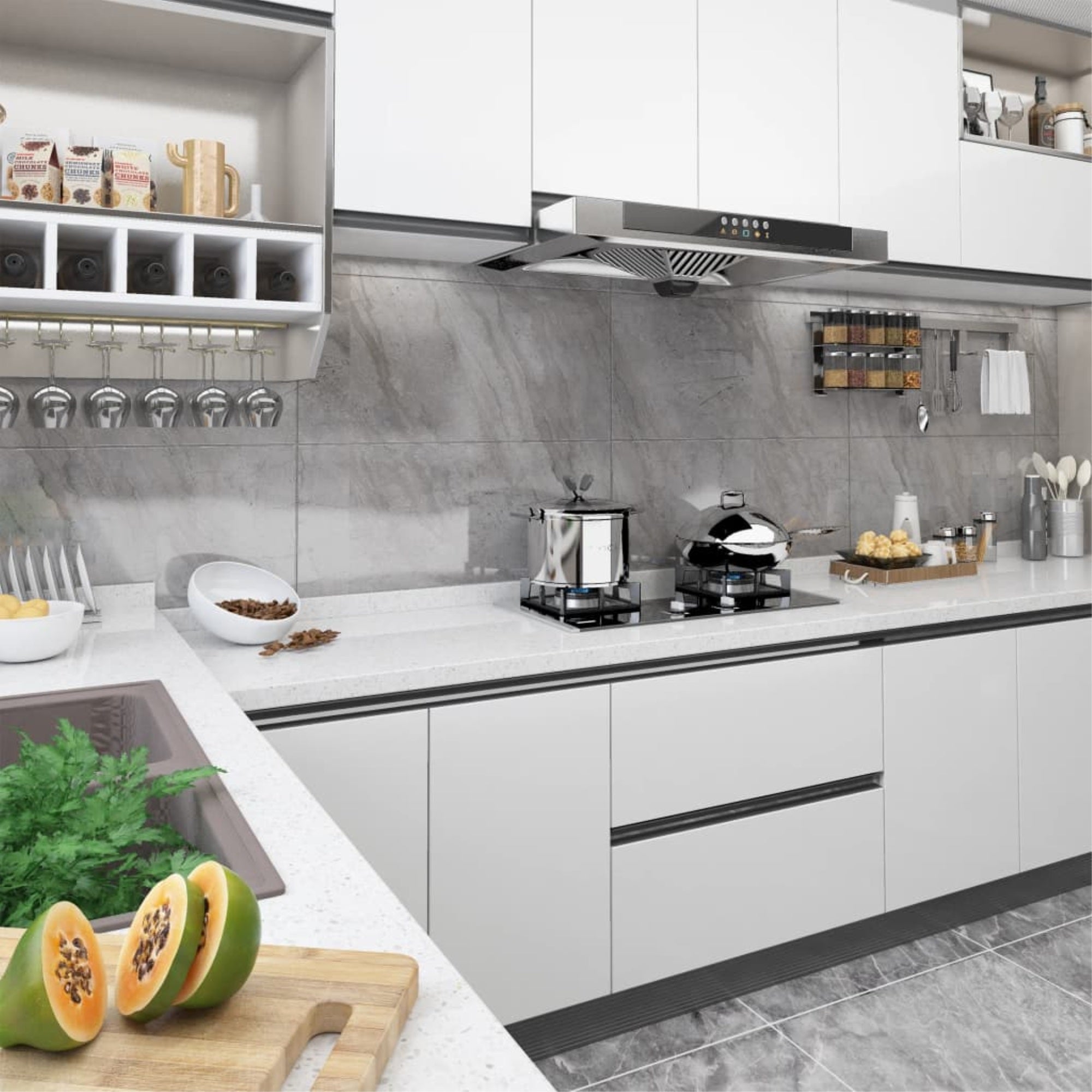 Vidaxl Self-Adhesive Furniture Film White 196.9'X35.4' Pvc