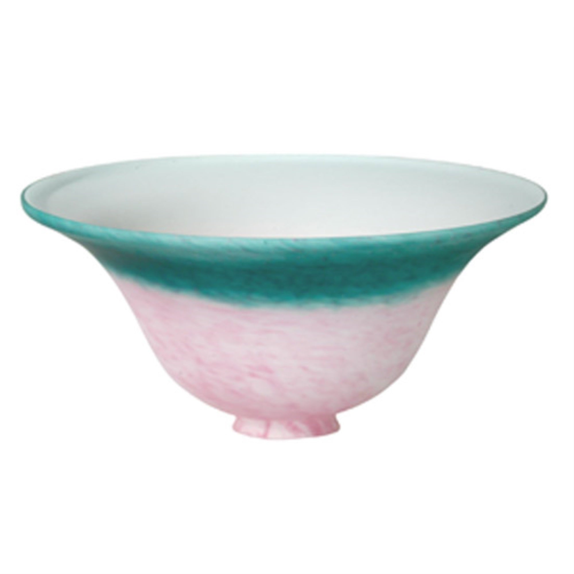 10'W Pink/Teal Pate-De-Verre Bell Shade