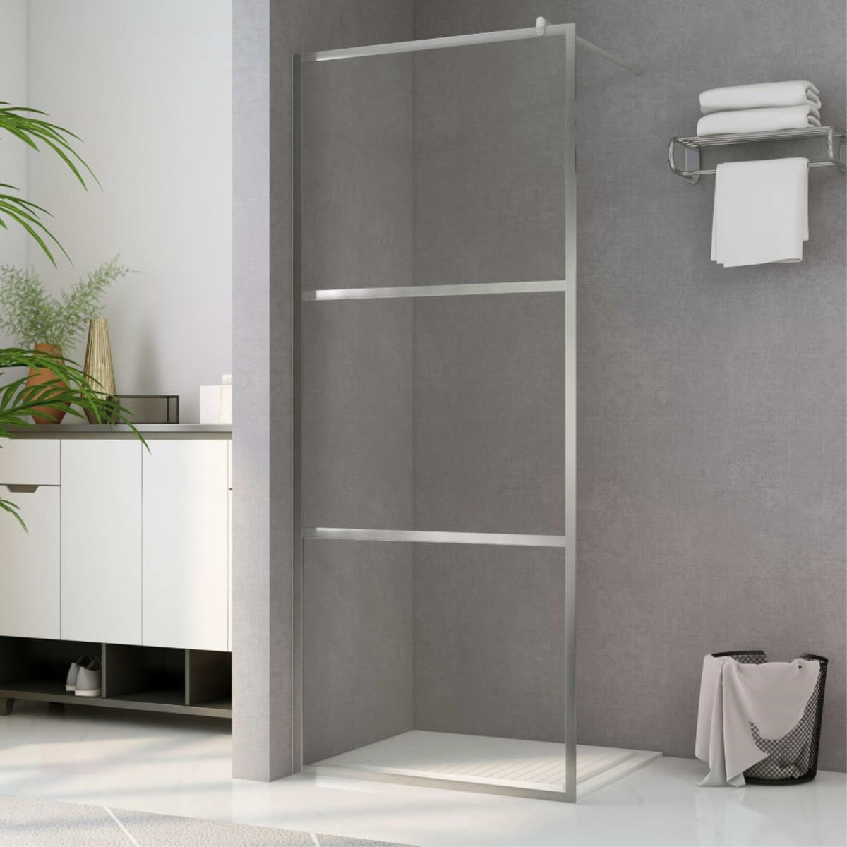 Vidaxl Walk-In Shower Wall With Clear Esg Glass 55.1'X76.8'