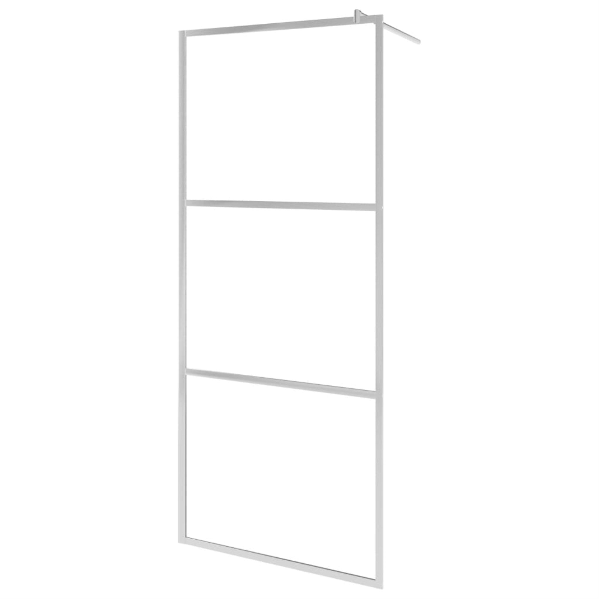 Vidaxl Walk-In Shower Wall With Half Frosted Esg Glass 39.4'X76.8'