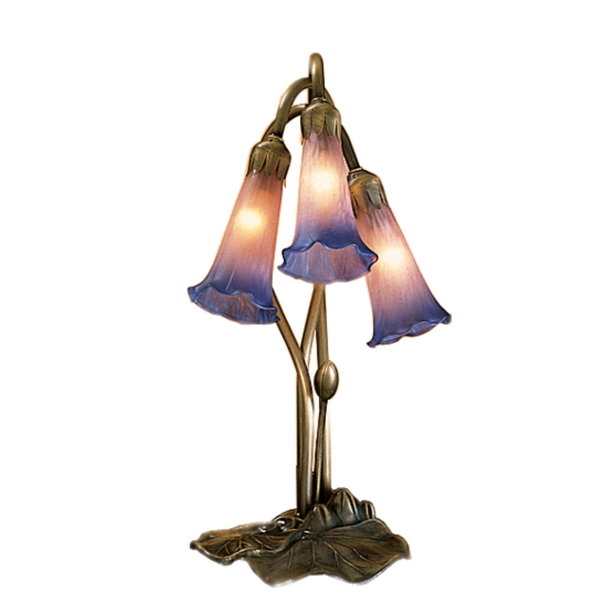 16'H Pink/Blue Pond Lily 3 Lt Accent Lamp