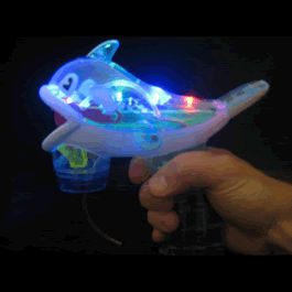 Light Up Dolphin Bubble Gun Assorted Colors