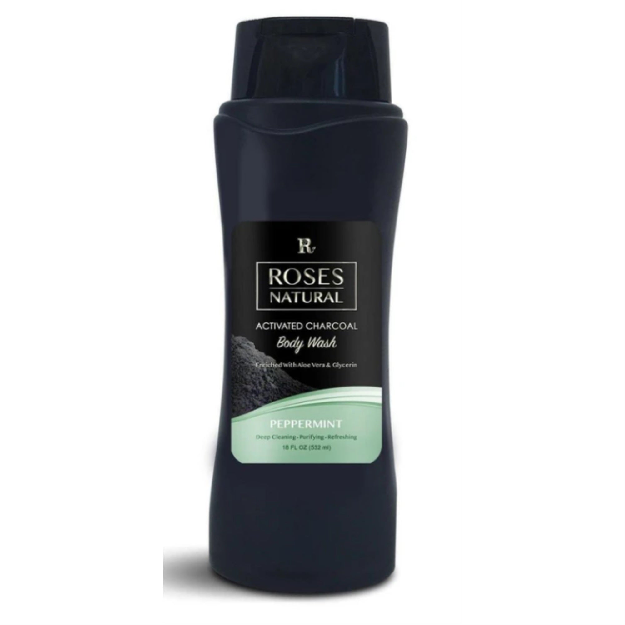 Activated Charcoal Body Wash - Peppermint 18Oz