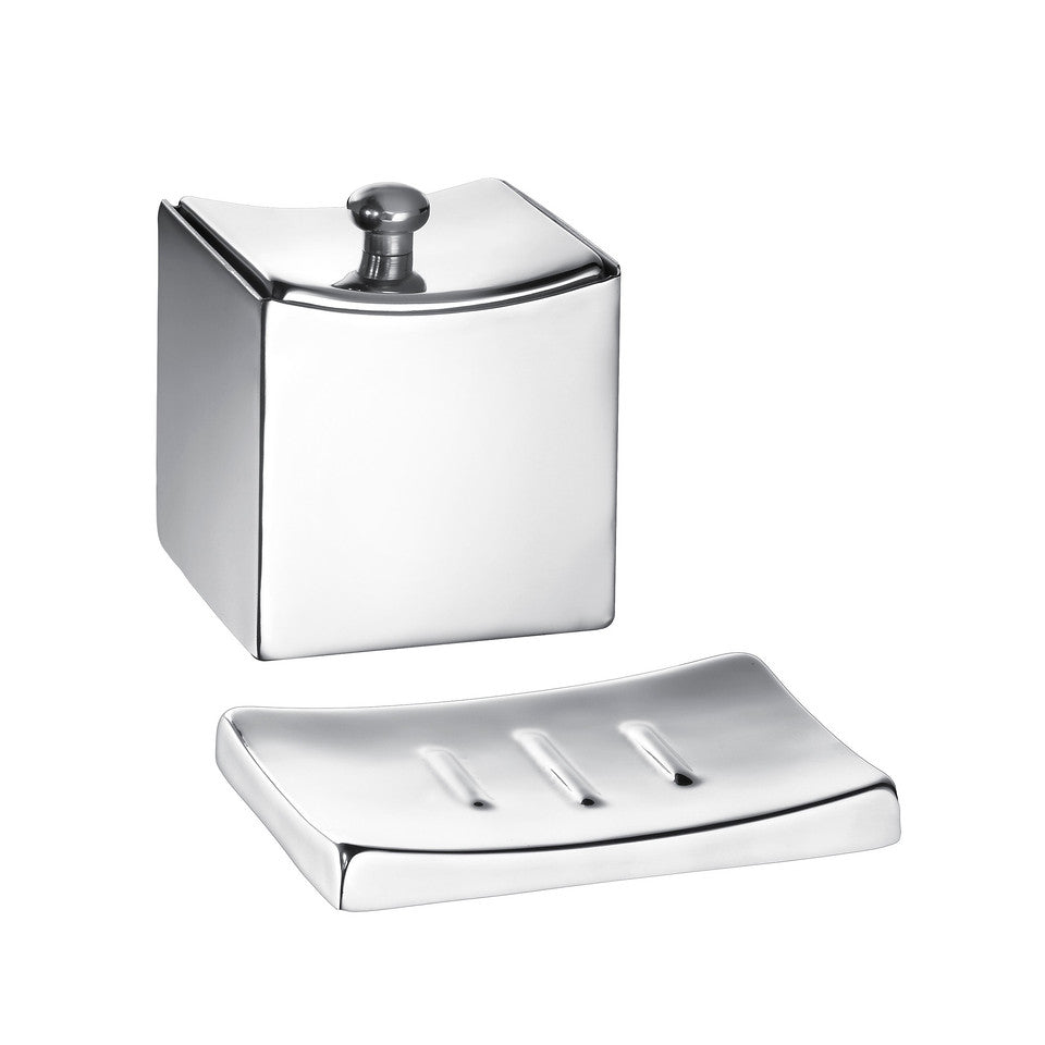 Monaco Brushed Soap Dish / Accessory Jar Set/2