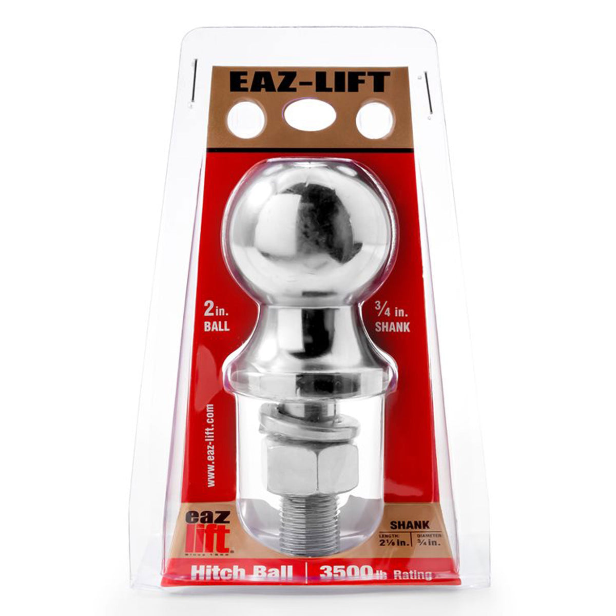 Camco 48223 Eaz-Lift Hitch Ball - 3,500 Lbs. Rating, 2 X 3/4 X 2-1/8