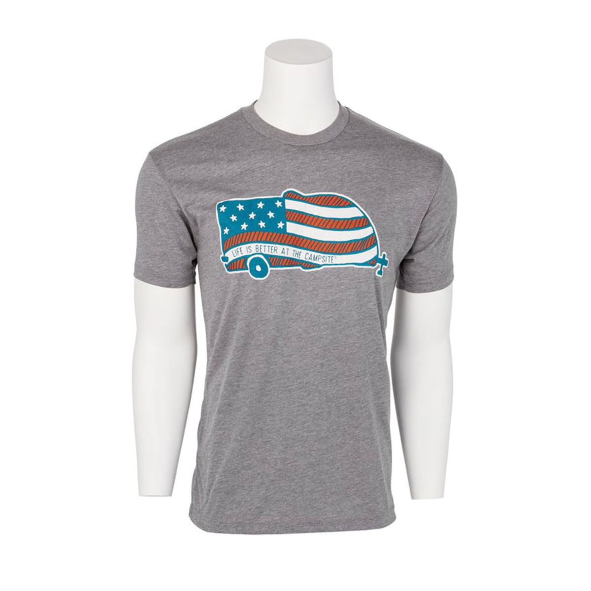 Camco 53331 Libatc American Flag Camper T-Shirt - Medium