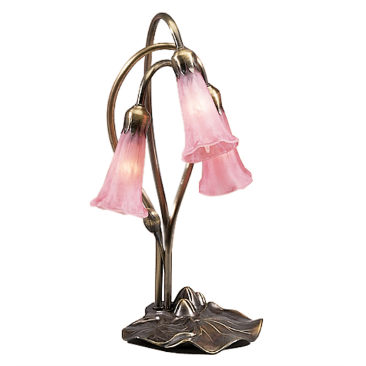16'H Pink Pond Lily 3 Lt Accent Lamp