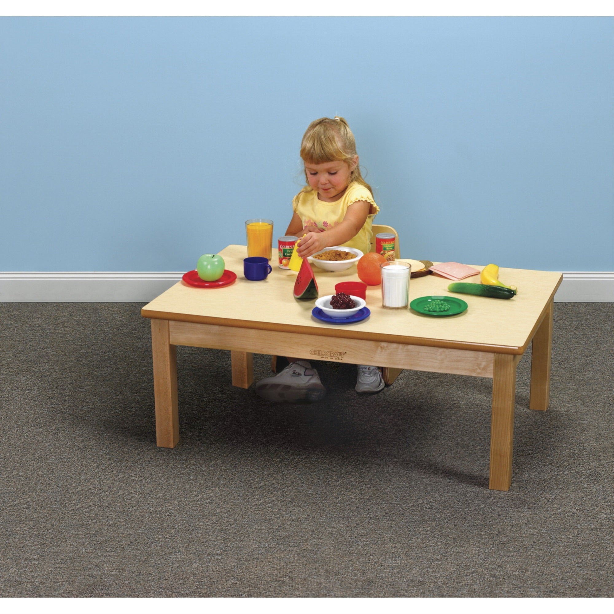 Childcraft Wood Table, Laminate Top, Rectangle, 24 X 48 X 16 Inches