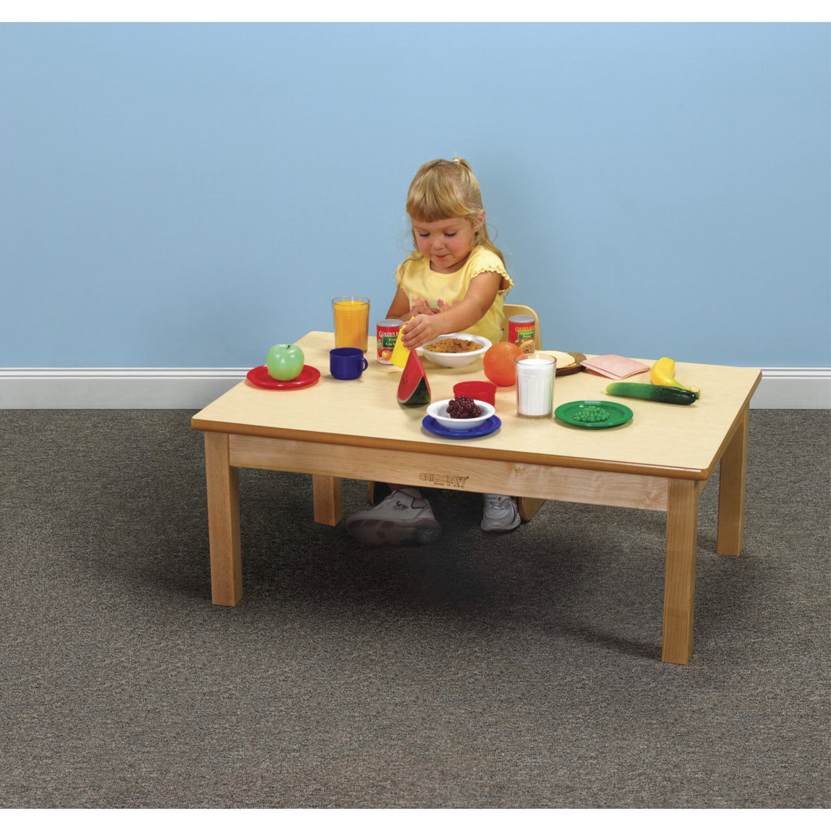 Childcraft Wood Table, Laminate Top, Rectangle, 24 X 48 X 16 Inches