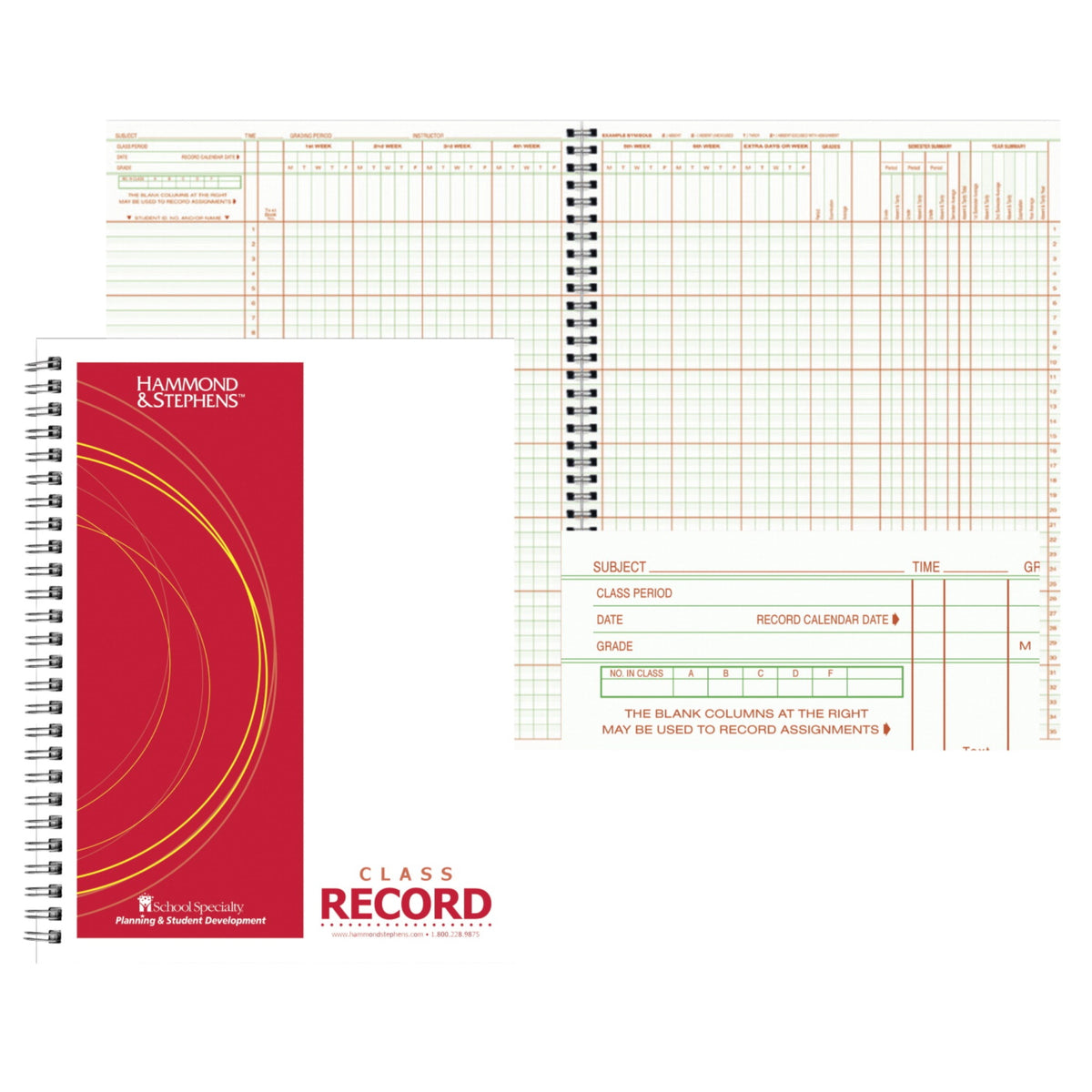 Hammond &Amp; Stephens Large Square Format Class Record Book, 9-1/4 X 12-1/4 Inches