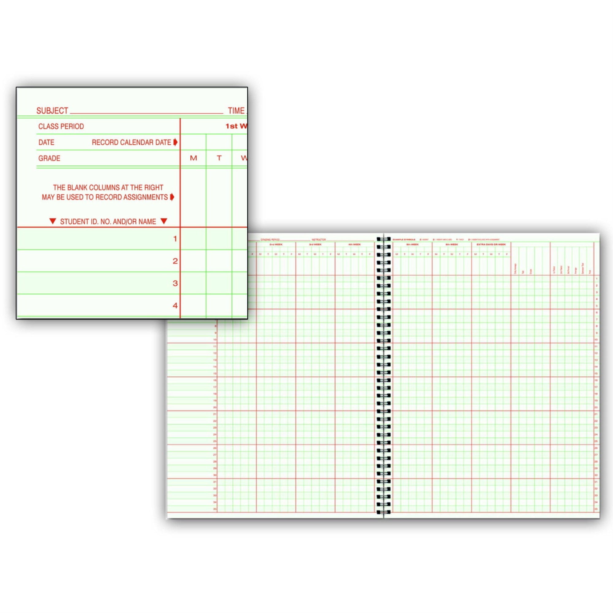 Hammond And Stephens 8 Subject 35 Student 6 Week Class Record Book, 9-1/4 X 12-1/4 Inches, Hardcover
