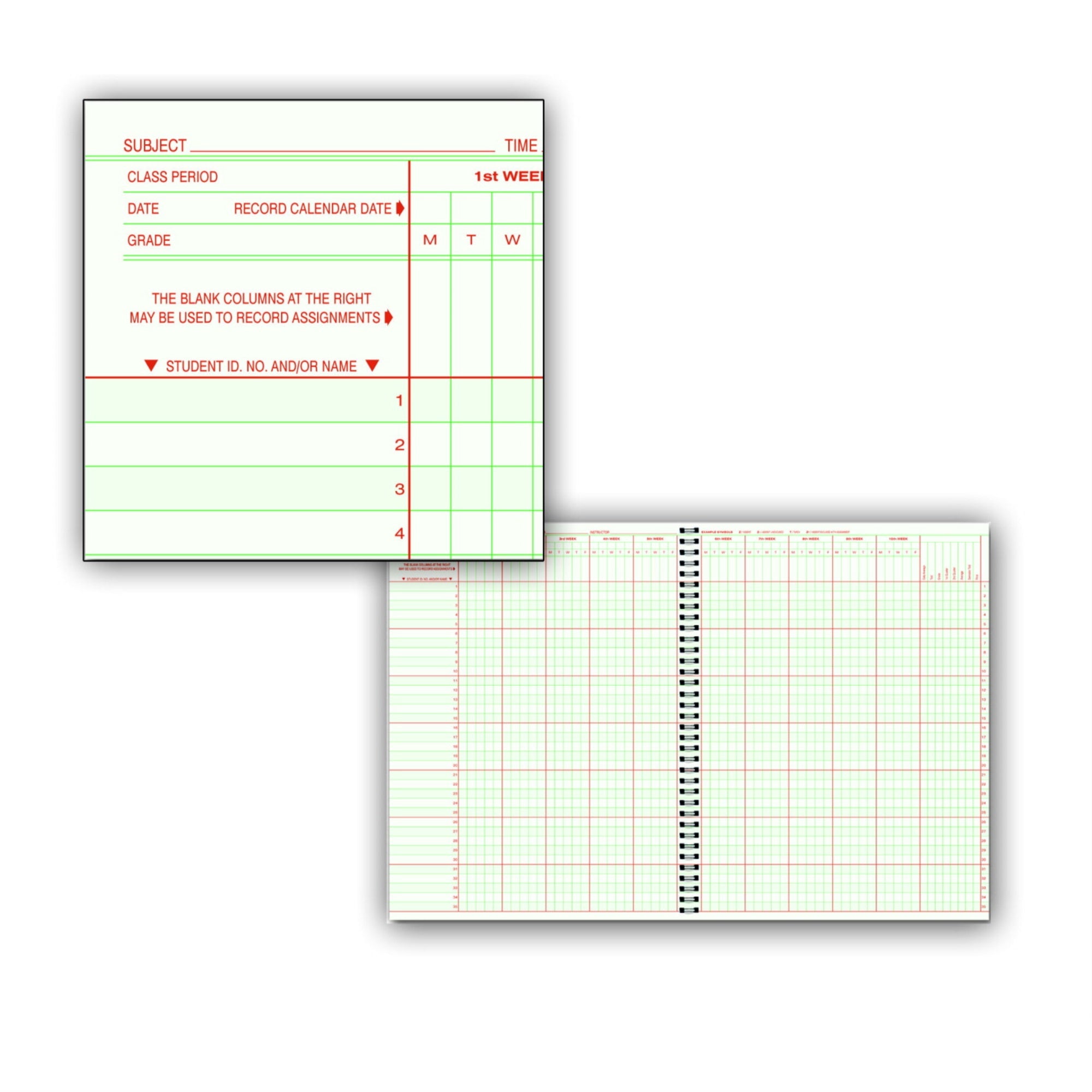 Hammond And Stephens 8 Subject 35 Student 9/10 Week Class Record Book, 9-1/4 X 12-1/4 Inches, Hard Cover