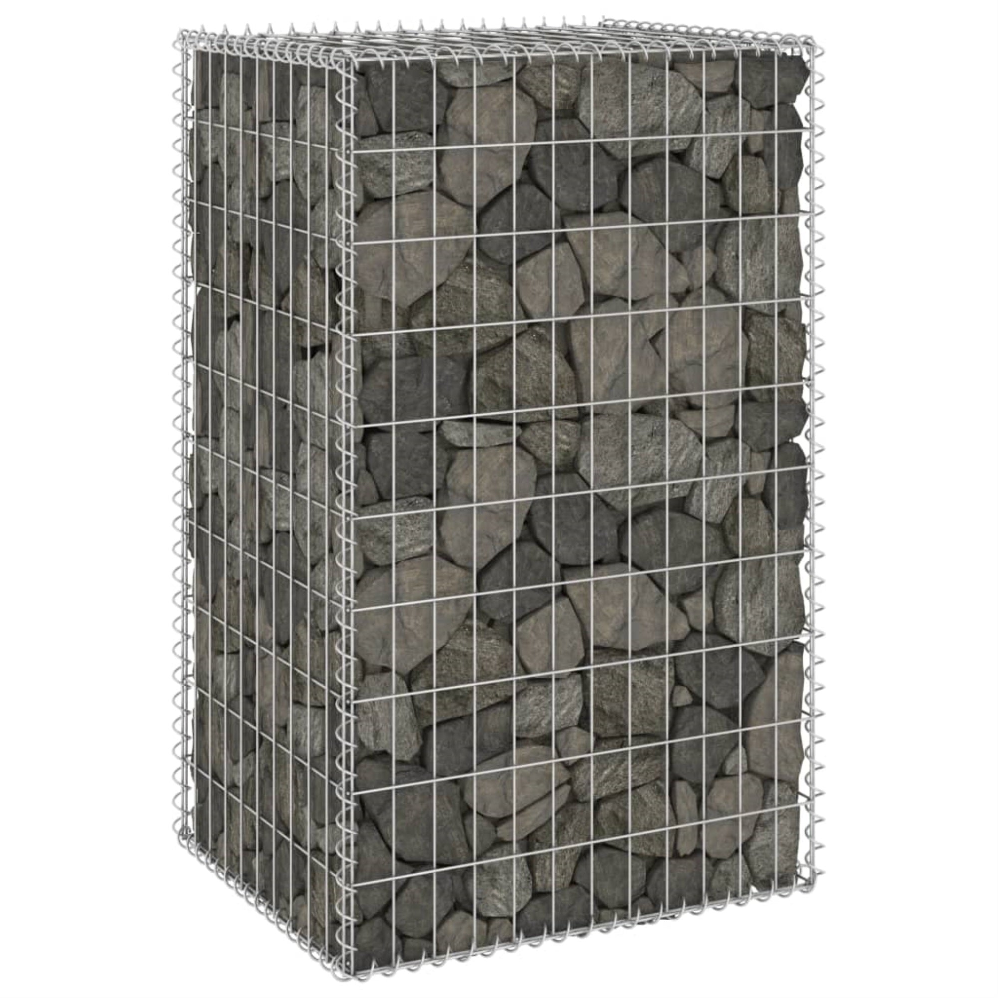 Vidaxl Gabion Wall With Covers Galvanized Steel 23.6'X19.7'X39.4'