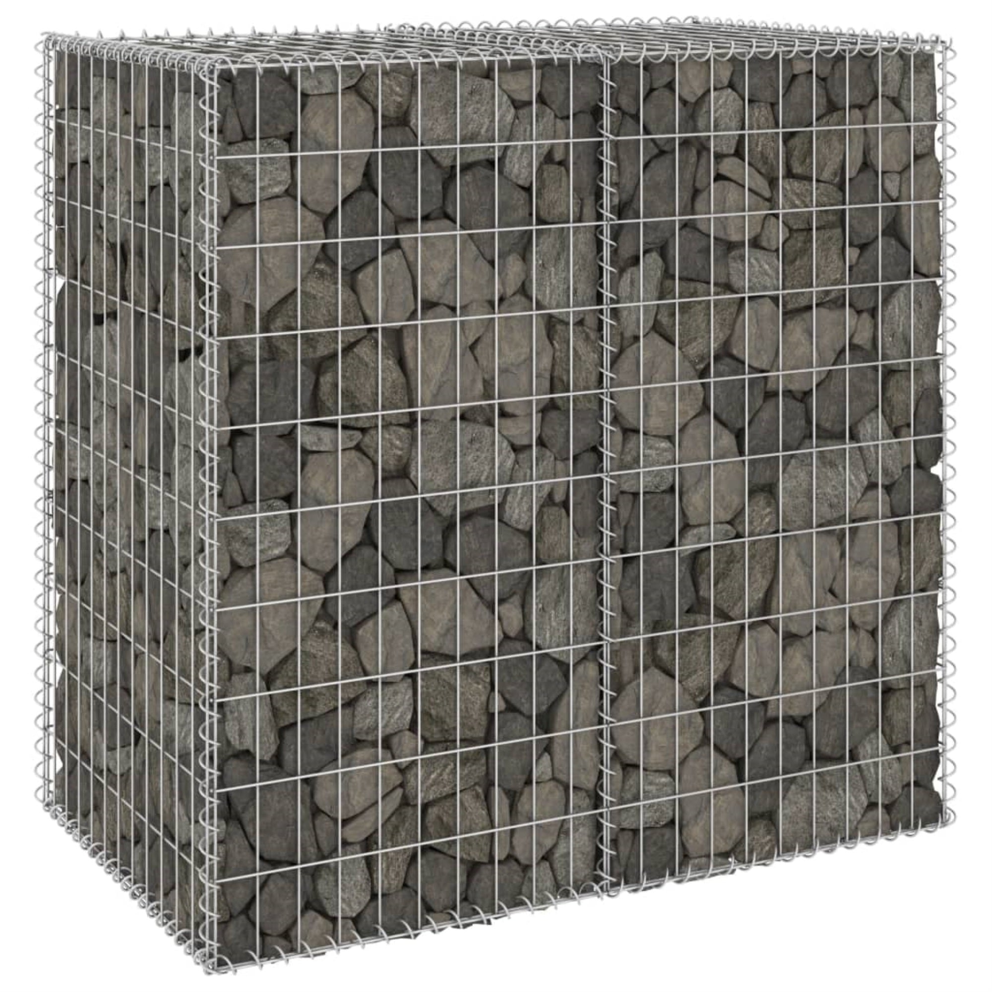 Vidaxl Gabion Wall With Covers Galvanized Steel 39.4'X23.6'X39.4'