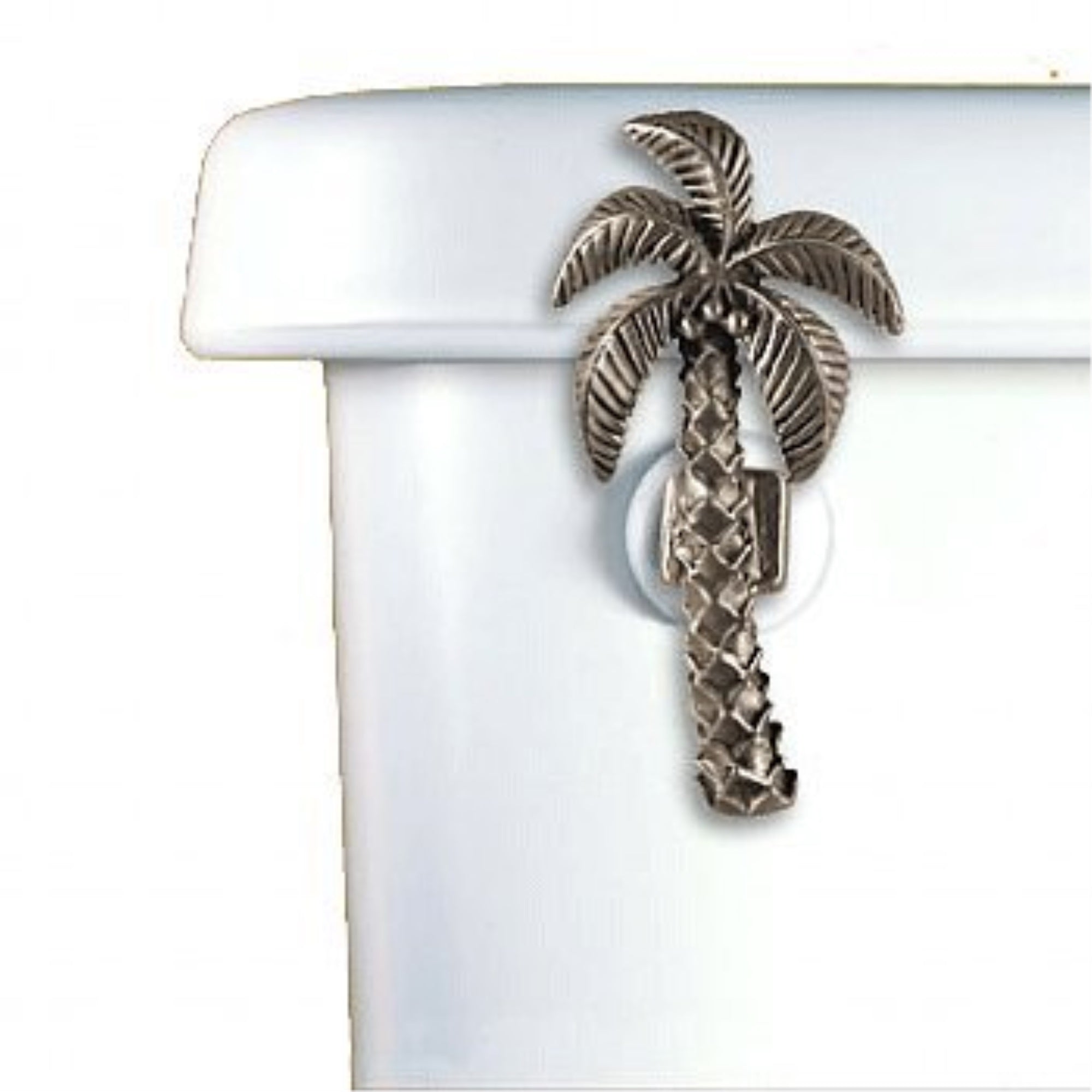 Palm Tree Toilet Flush Handle - Front Mount-Satin Pewter