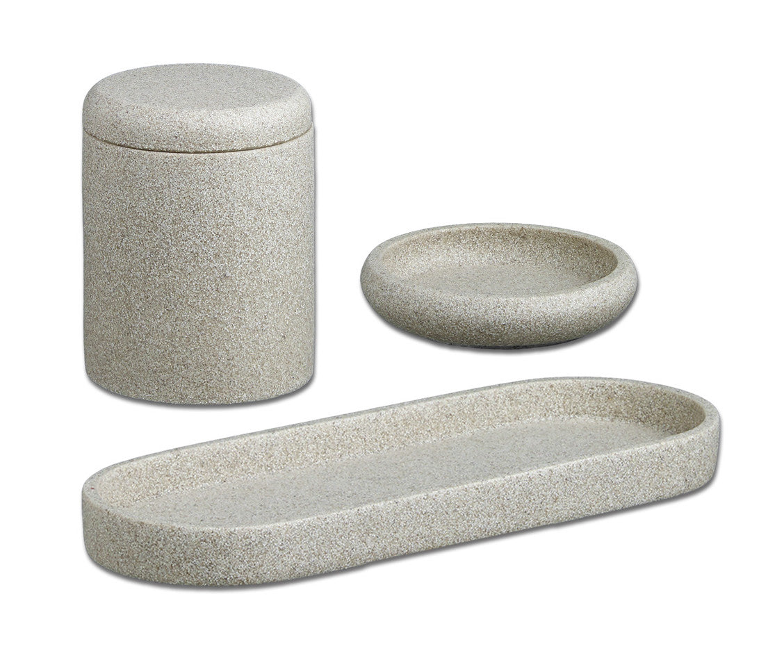Madrid Soap Dish / Accessory Jar/ Amenity Tray Set/3