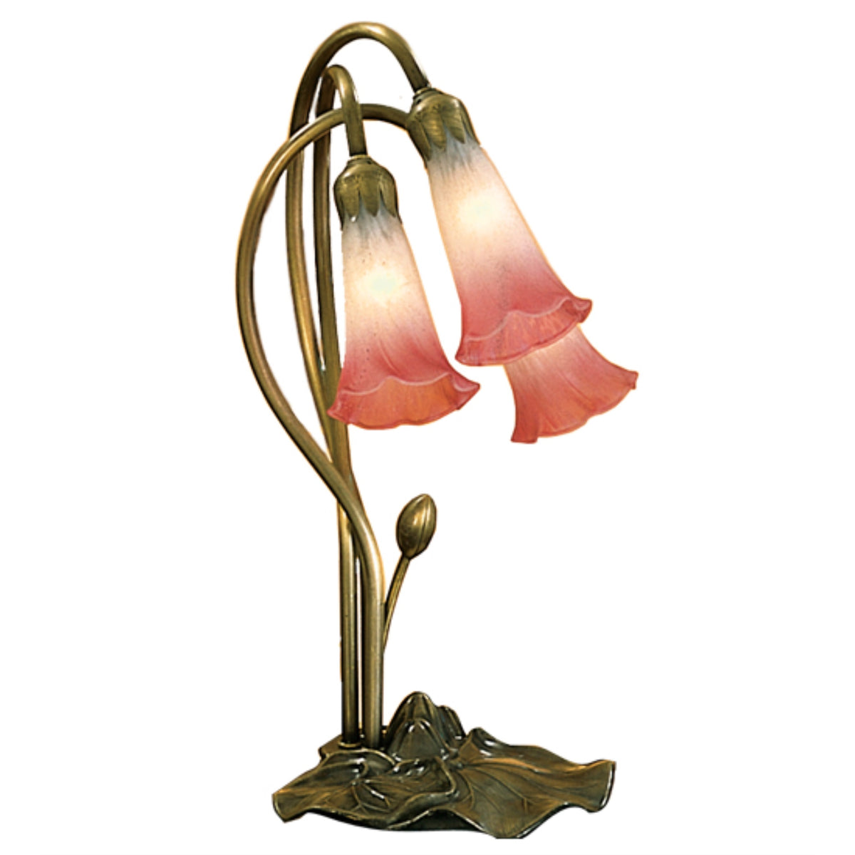 16'H Pink/White Pond Lily 3 Lt Accent Lamp