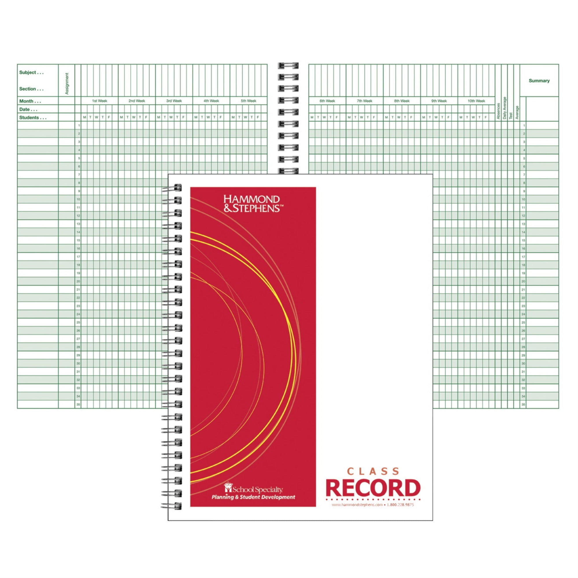 Hammond &Amp; Stephens 35 Student 9/10 Week Record Book, 8-1/2 X 11 Inches, Polyice Cover