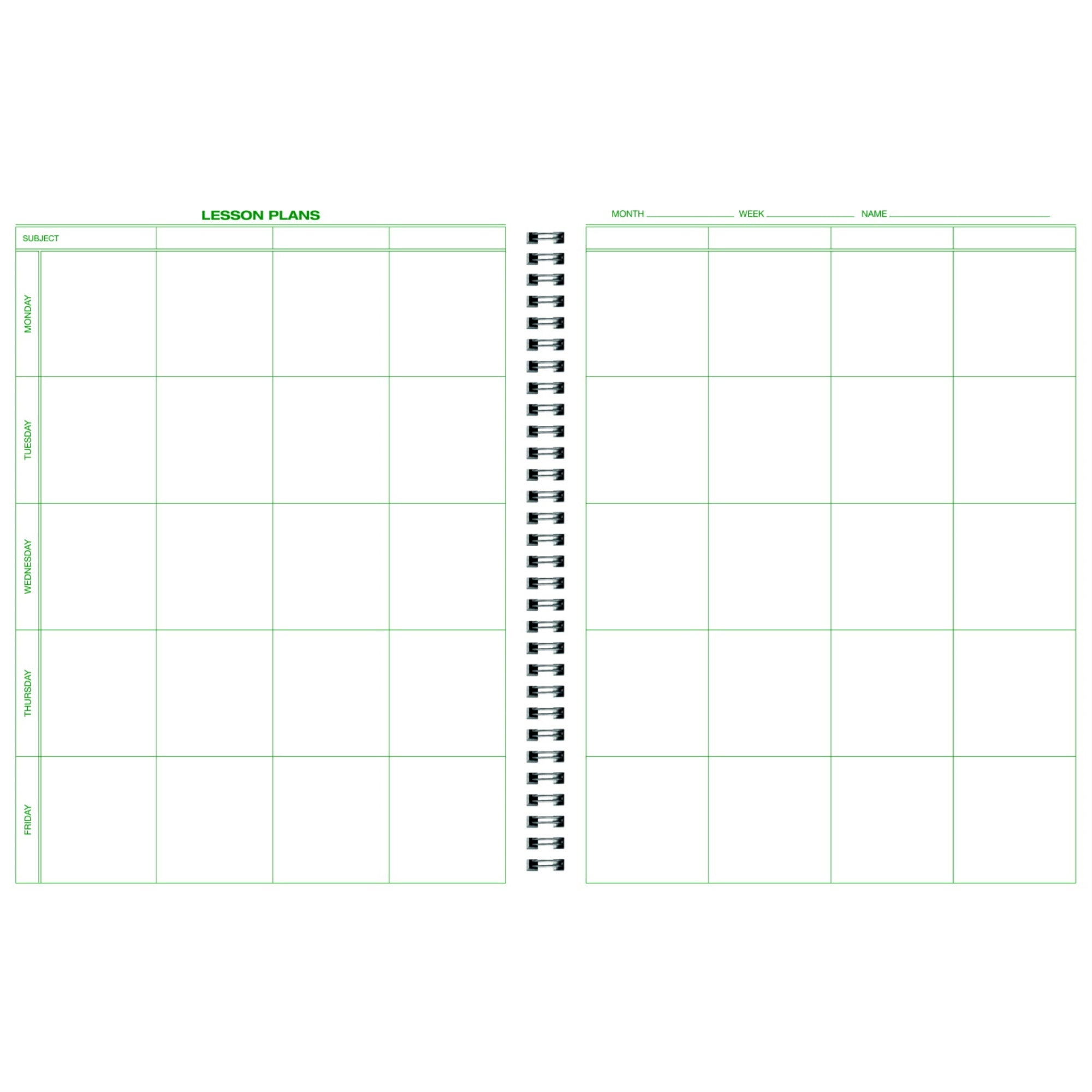Hammond &amp; Stephens Lesson Plan Book, 8-1/2 x 11 Inches, 8 Subjects, 40 Week, Green/ Blue
