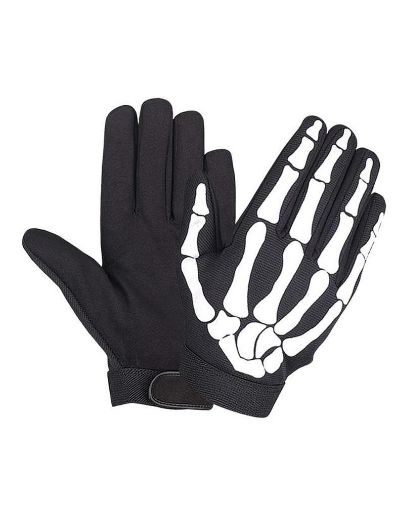 Men's Mechainc Gloves with Skeleton Design,Black,Size - 2XL