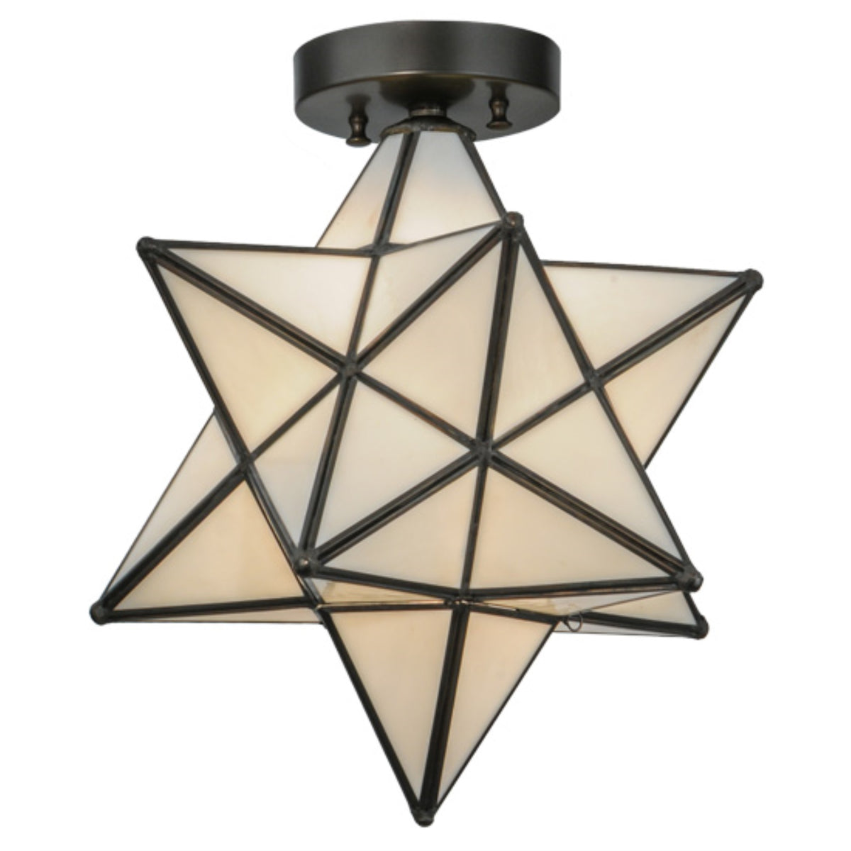 12'W Moravian Star White Flushmount