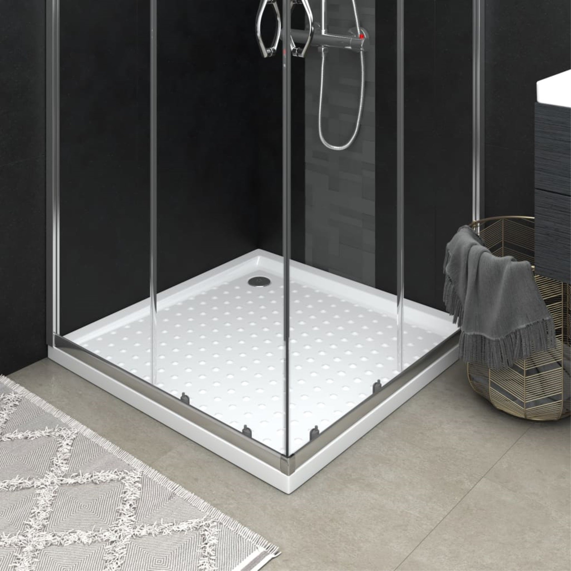 Vidaxl Shower Base Tray With Dots White 35.4'X35.4'X1.6' Abs