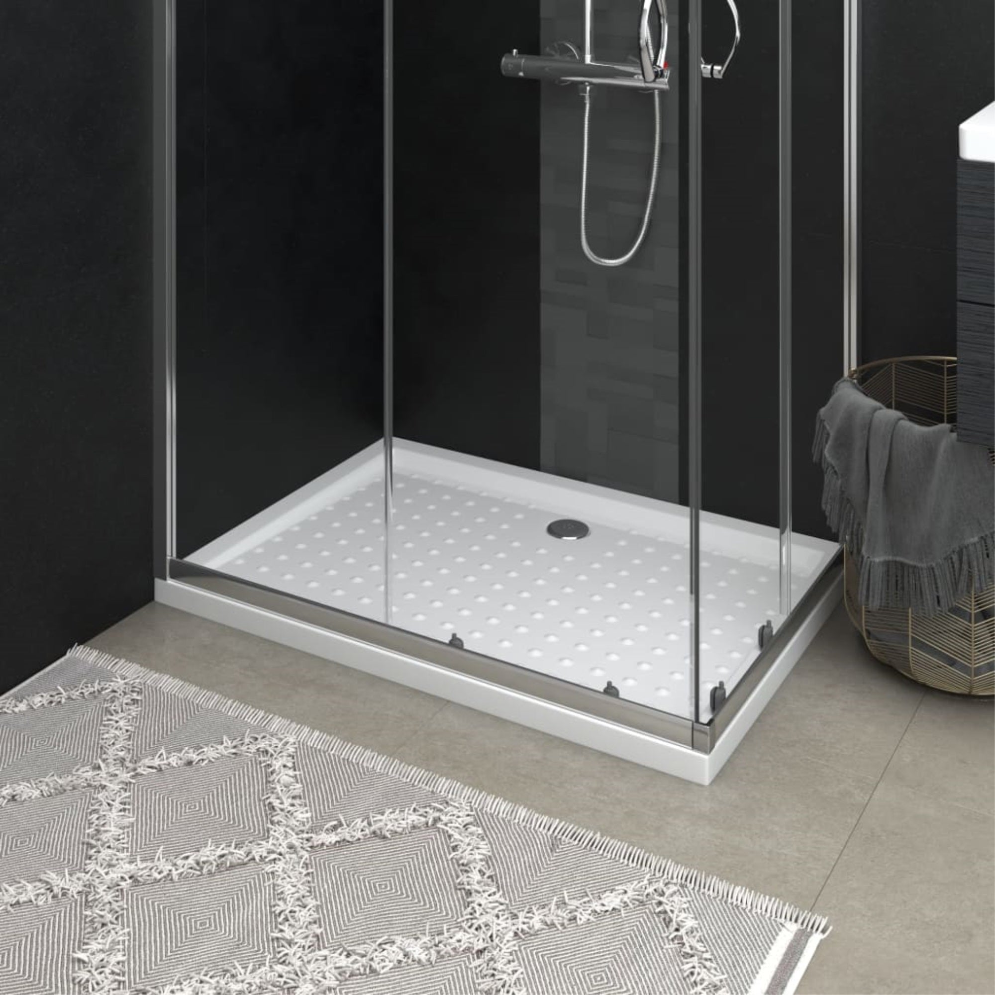 Vidaxl Shower Base Tray With Dots White 27.6'X39.4'X1.6' Abs