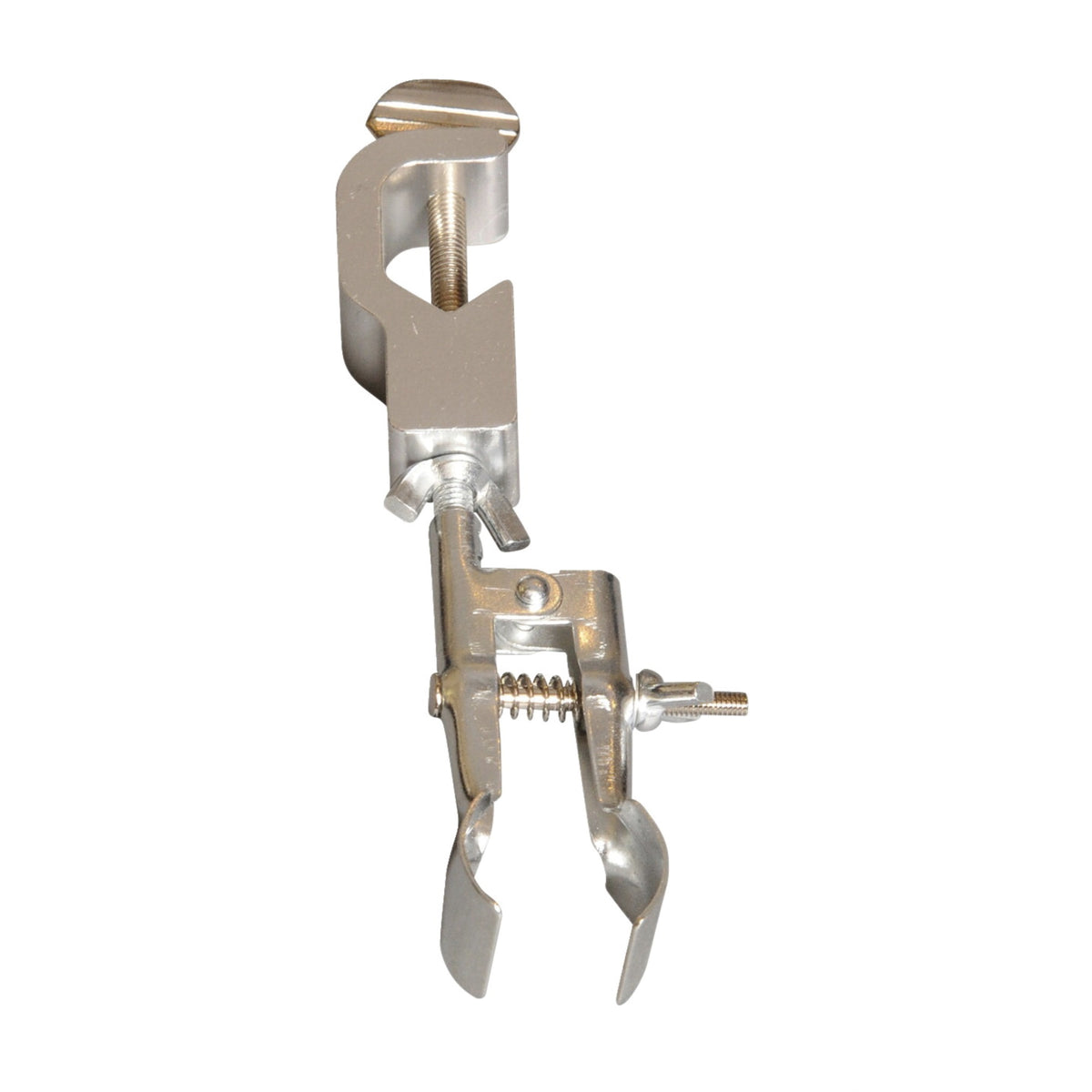 Gsc Single Burette Clamp - Uncoated Jaws, 3/8 L X 1-3/8 W In, Nickel Plated Steel