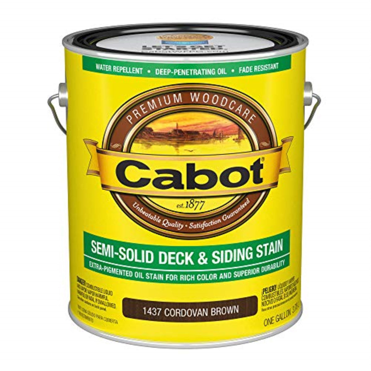 1492818 Stain S/T Crd Brn Voc Gl Cabot Semi-Transparent Cordovan Brown Penetrating Oil Deck And Siding Stain 1 Gal (Pack Of 4)