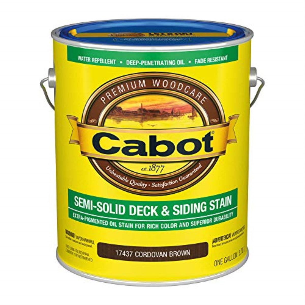 1492883 Stain S/S Crd Brn Voc Gl Cabot Semi-Solid Tintable Cordovan Brown Refined Natural Linseed Oil Deck And Siding Stain 1 Ga