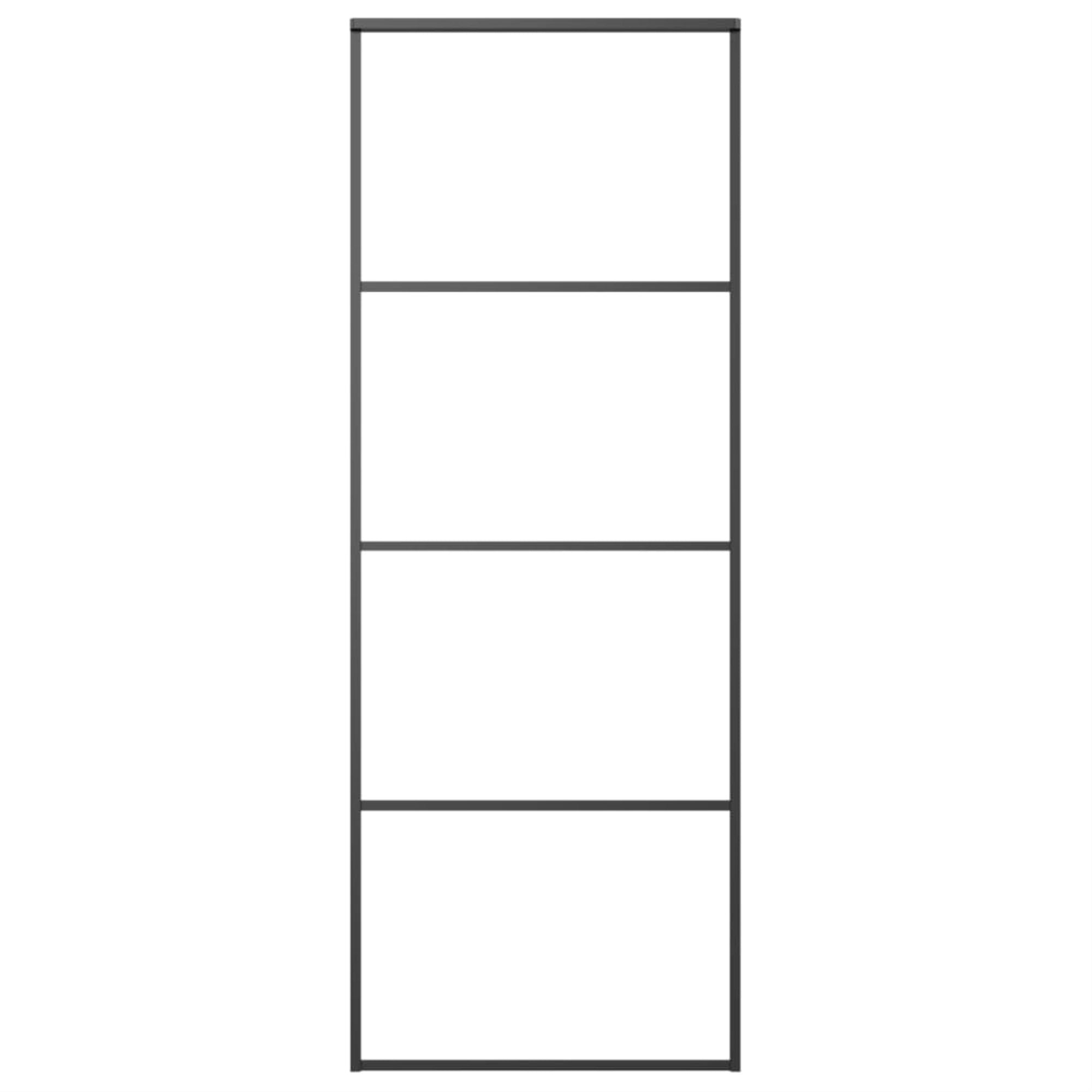 Vidaxl Sliding Door Aluminum And Esg Glass 29.9'X80.7' Black