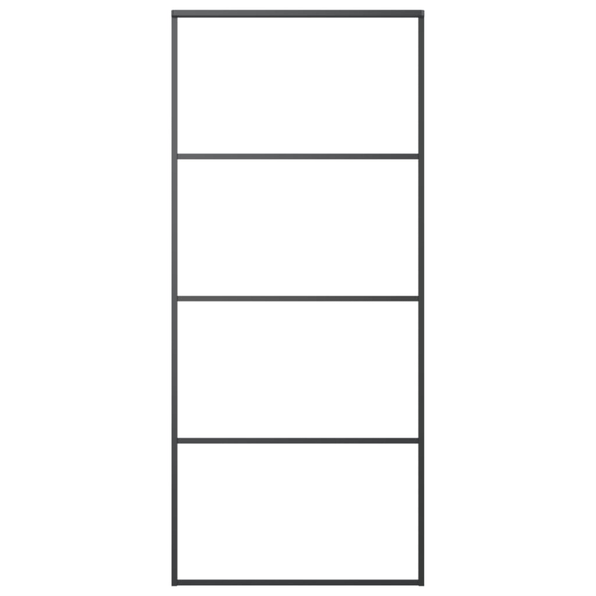 Vidaxl Sliding Door Aluminum And Esg Glass 35.4'X80.7' Black