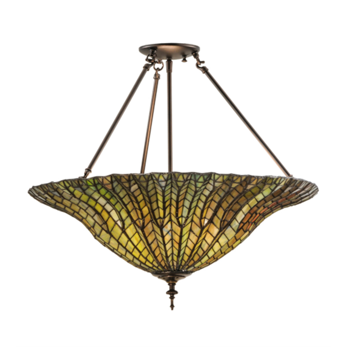 24' Wide Tiffany Lotus Leaf Semi-Flushmount